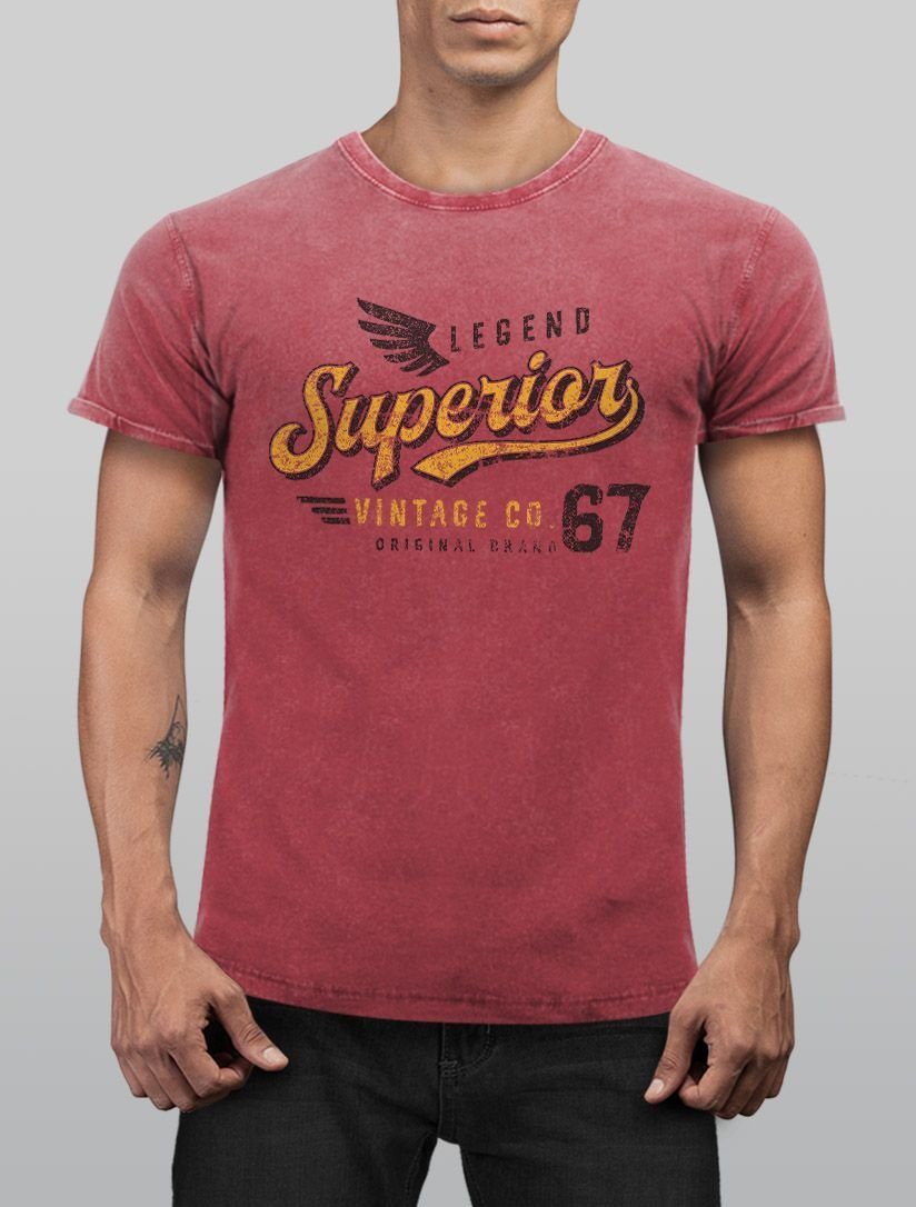 Neverless Print-Shirt Herren Vintage Shirt Retro günstig online kaufen