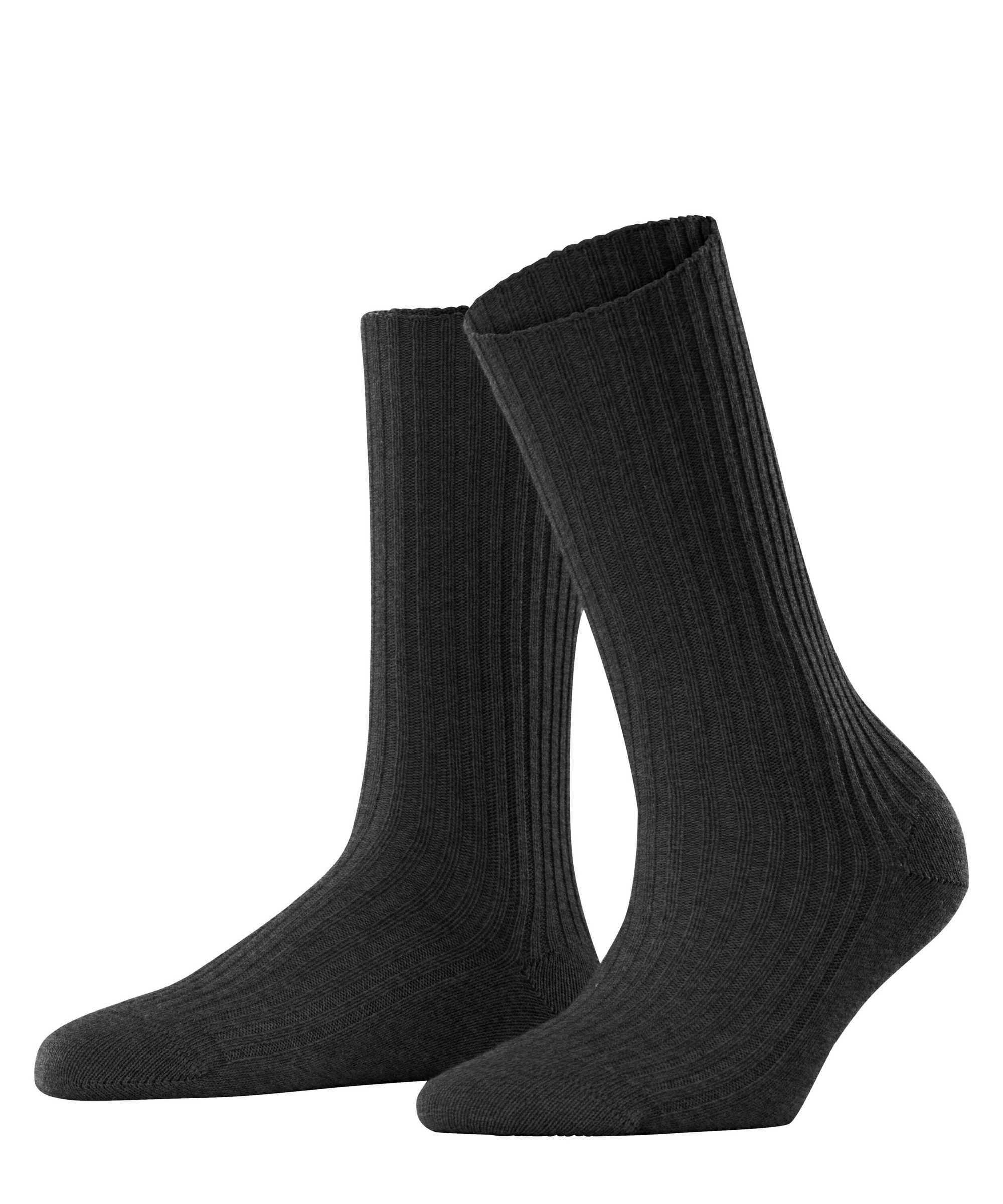 FALKE Kurzsocken Damen Socken - Cosy Wool Boot, Kurzsocken Dunkelgrau