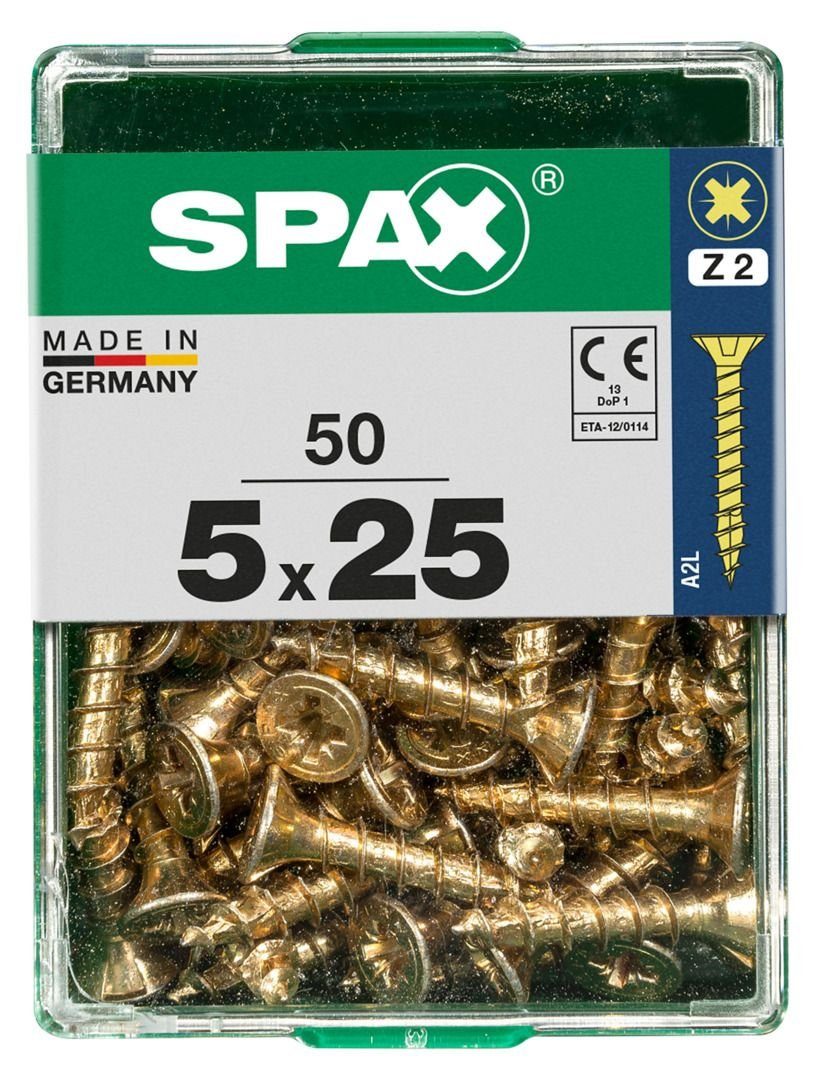 SPAX Holzbauschraube Spax Universalschrauben 5.0 x 25 mm PZ 2 - 50 Stk.