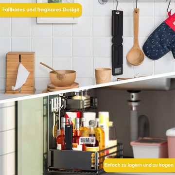 Bifurcation Küchenwaage Kompakte, zusammenklappbare digitale Küchenwaage, hochpräzise tragbare Lebensmittelwaage mit LCD-Display