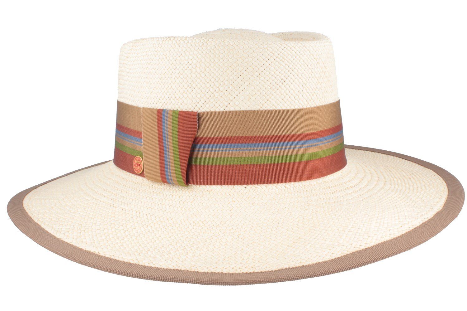 Panama UV Damen Strohhut Hut mit Bolero Mayser 80 rost Astrid 0004/9630 Mayser gestreiftem Ripsband
