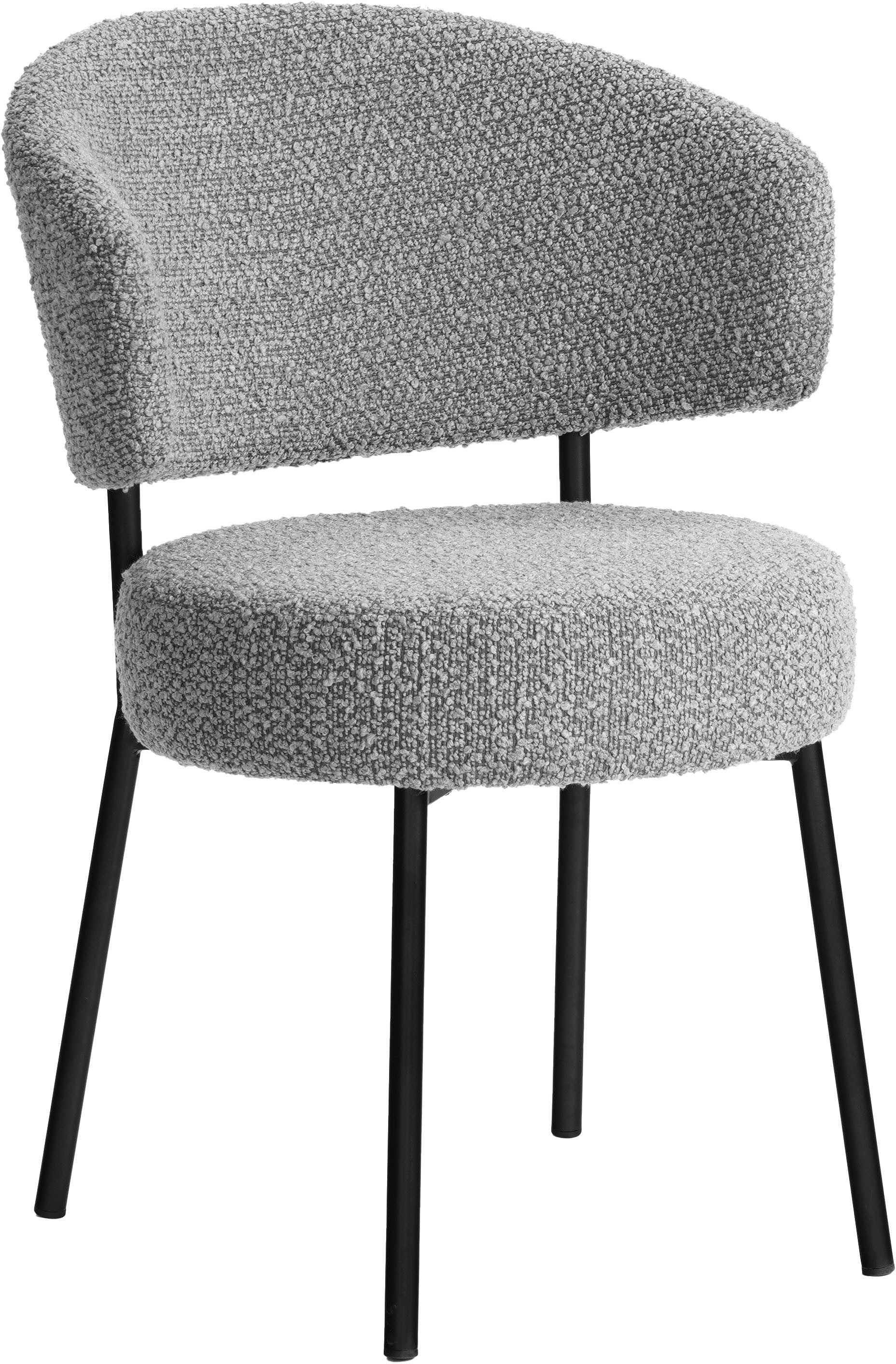 LeGer Home by Lena Gercke Esszimmerstuhl Sölve (Set, 2 St), Boucle Bezugsstoff, Metallgestell, Sitztiefe 48 cm – Bild 3 von 5