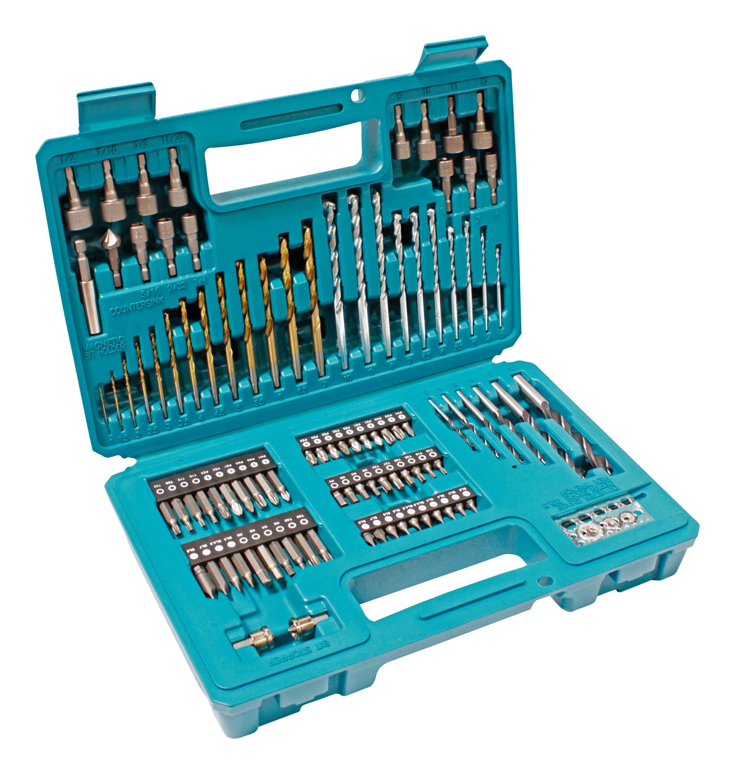 Makita Bohrersatz, Bohrer-Bit-Set 102-teilig, Bohrer, Bits, Steckschlüsseleinsätze