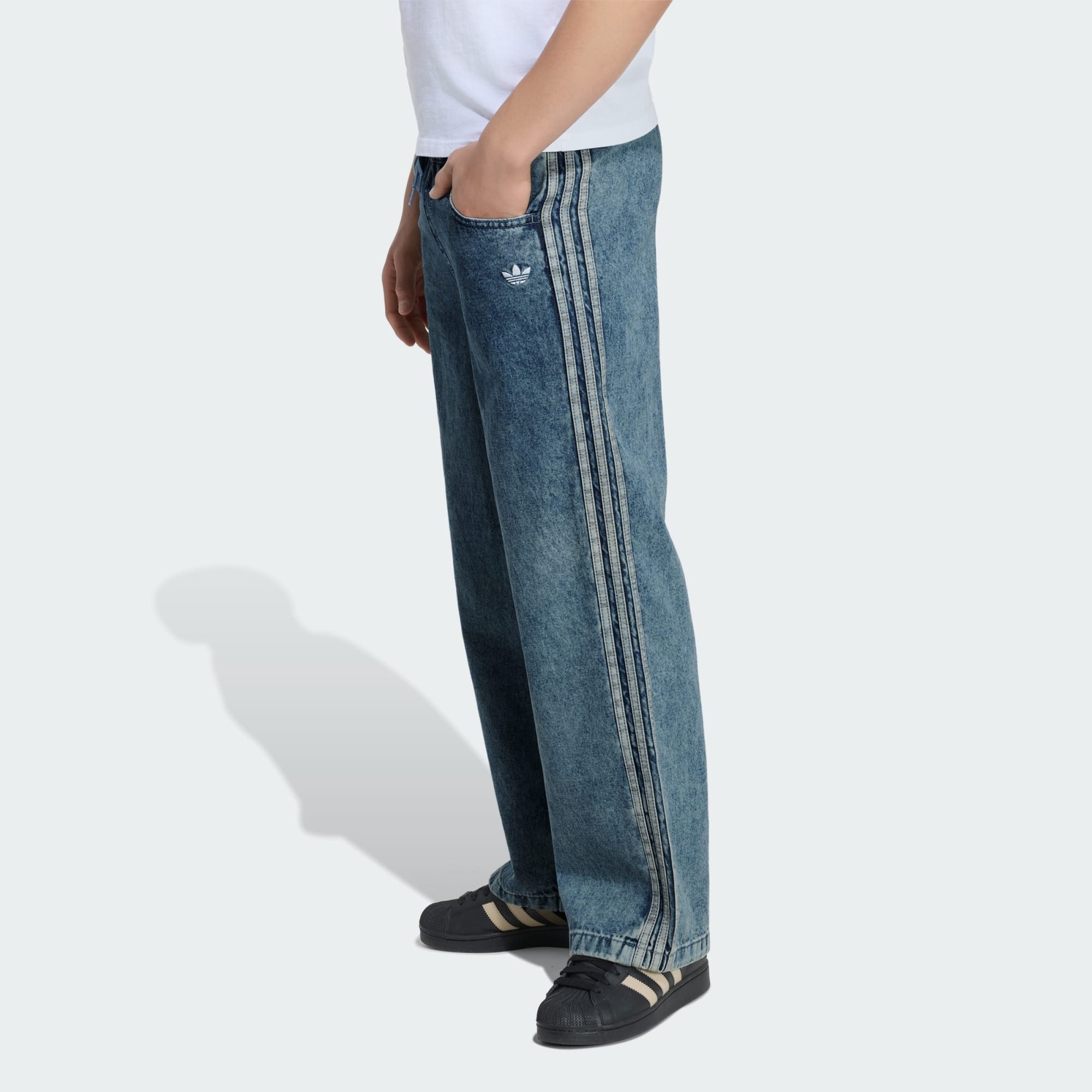adidas Originals Loose-fit-Jeans FIREBIRD LOCKER GESCHNITTENE DENIM TRAININGSHOSE (1-tlg)