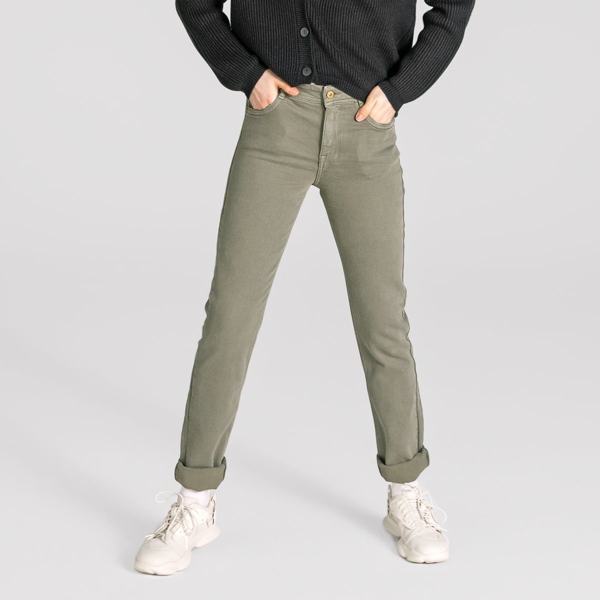 trueStory 5-Pocket-Jeans AVALYN Slim Fit Jeans Khaki
