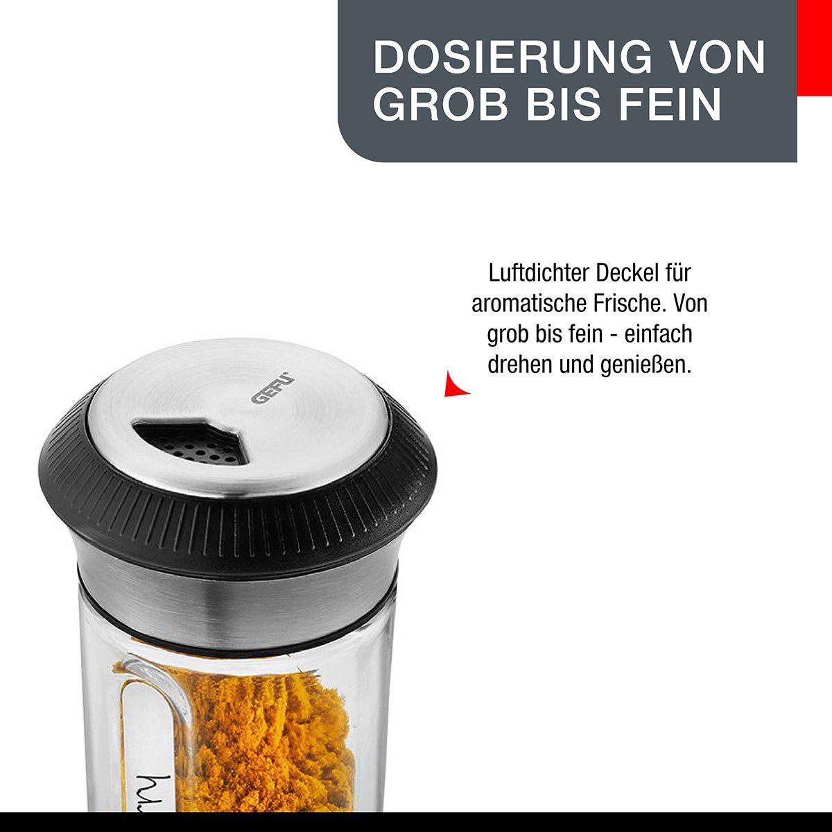 GEFU Gewürzmühle Gewürzstreuer 4tlg Set X-PLOSION® 3 Gewürz Streuer
