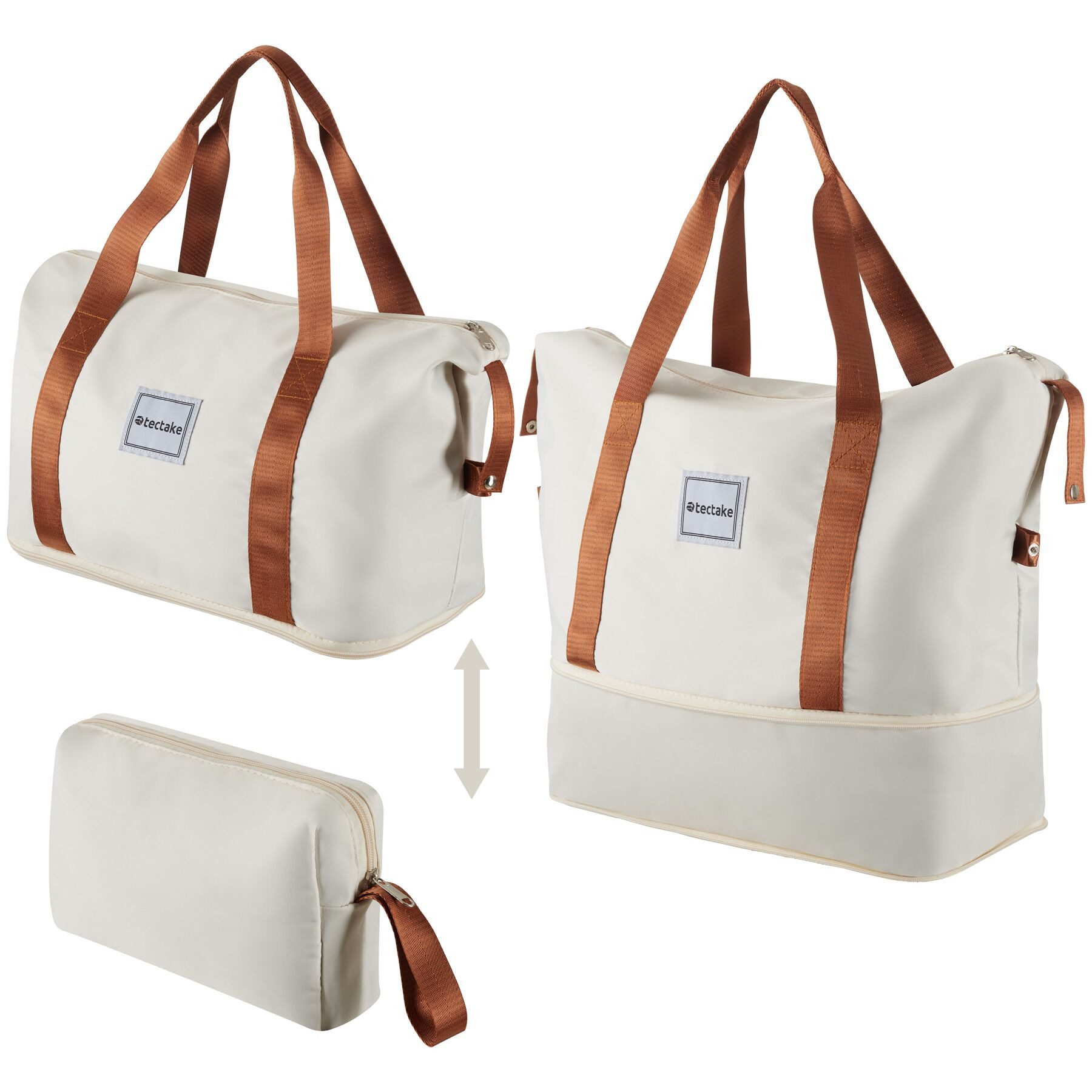 tectake Trolley Hartschalenkoffer-Set 13-tlg. ABS-Kunststoff, inkl. Kofferwaage, 4 Rollen, TSA-Sicherheitszahlenschloss, 360° drehbare, abnehmbare Doppelrollen
