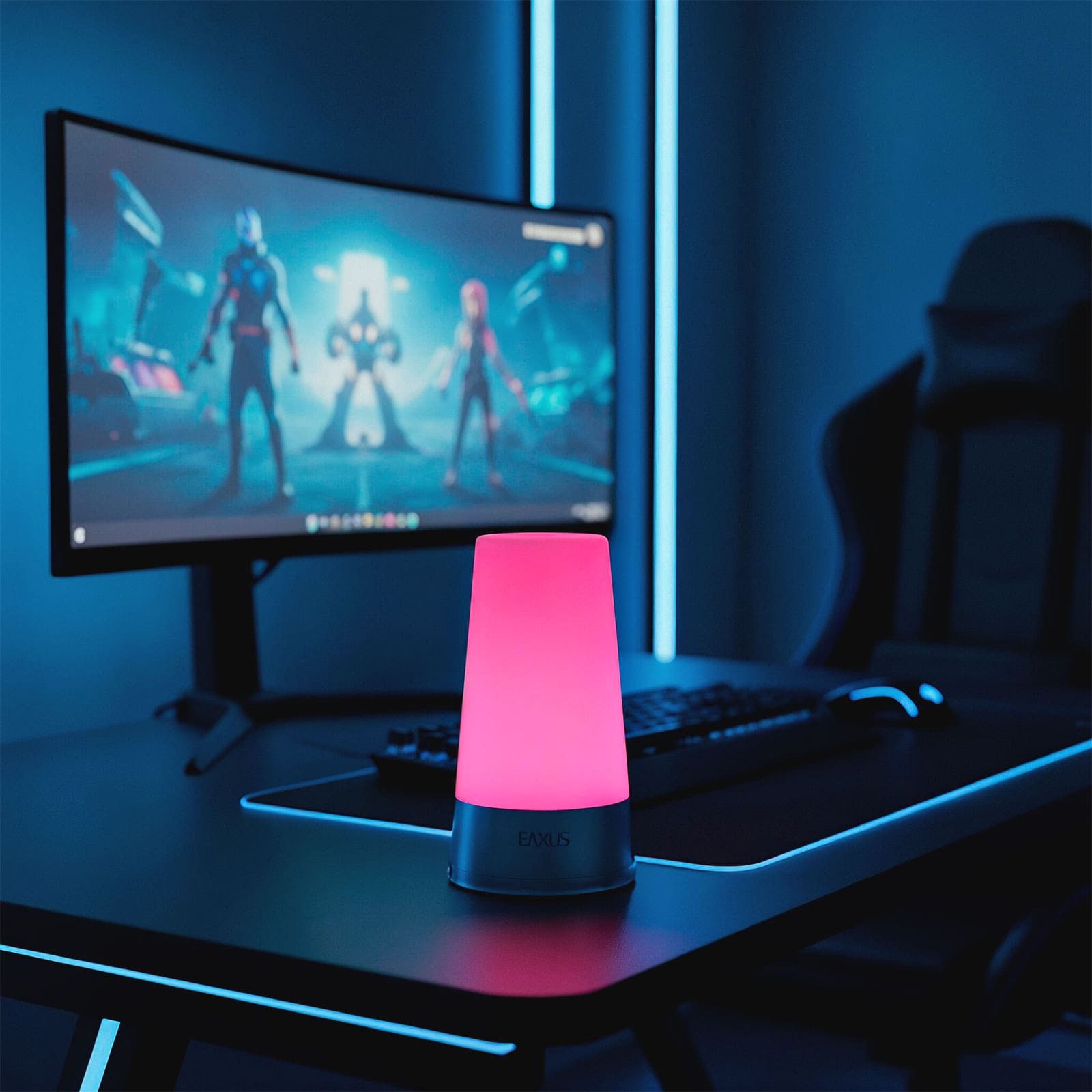 EAXUS LED Tischleuchte Stimmungslicht - Nachtlicht/Nachttischlampe, LED fest integriert, RGB-Farbwechsel, mit RGB-Farbwechsel