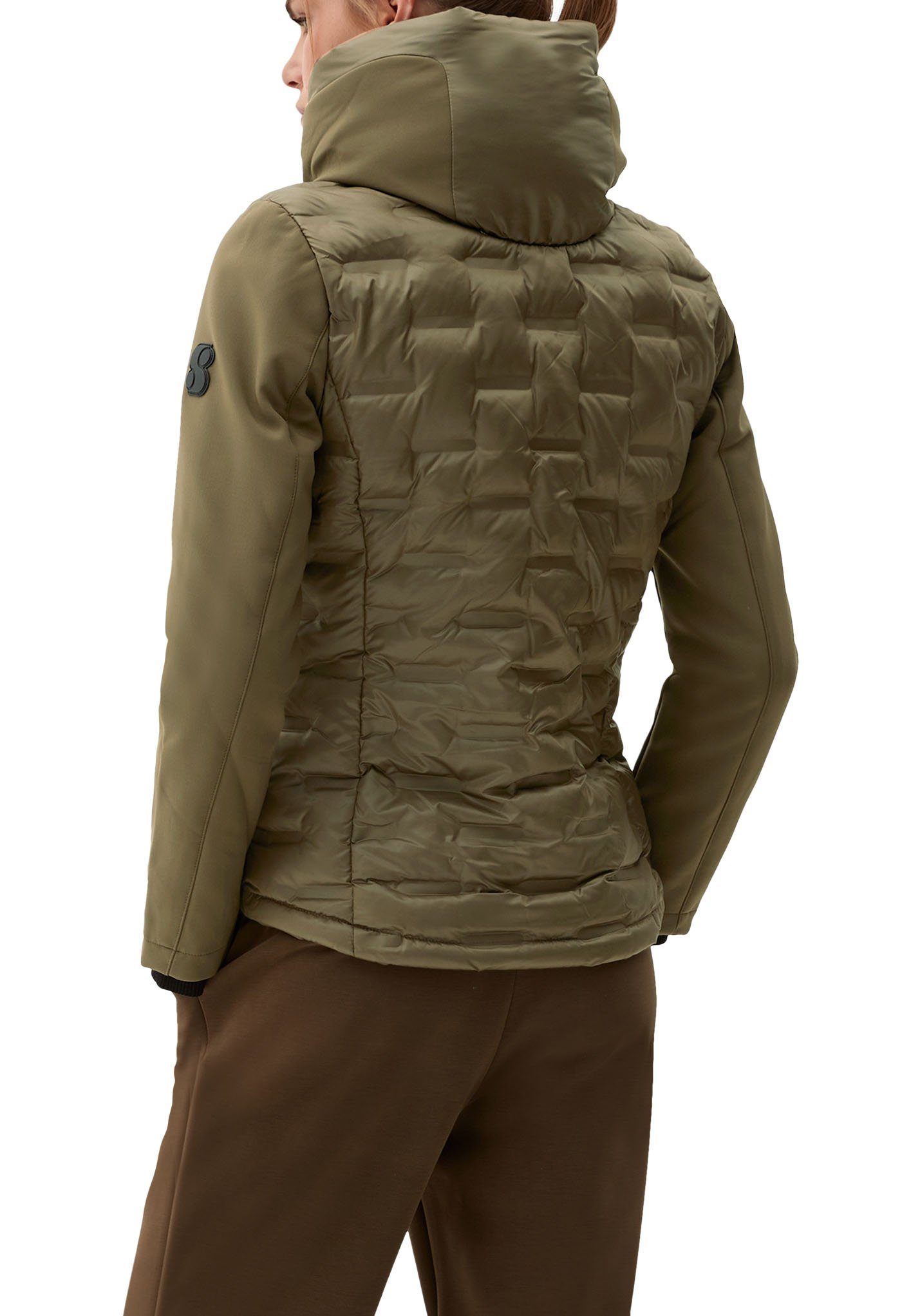 Materialmix olivgrün mit Steppjacke Softshell-Einsätzen s.Oliver