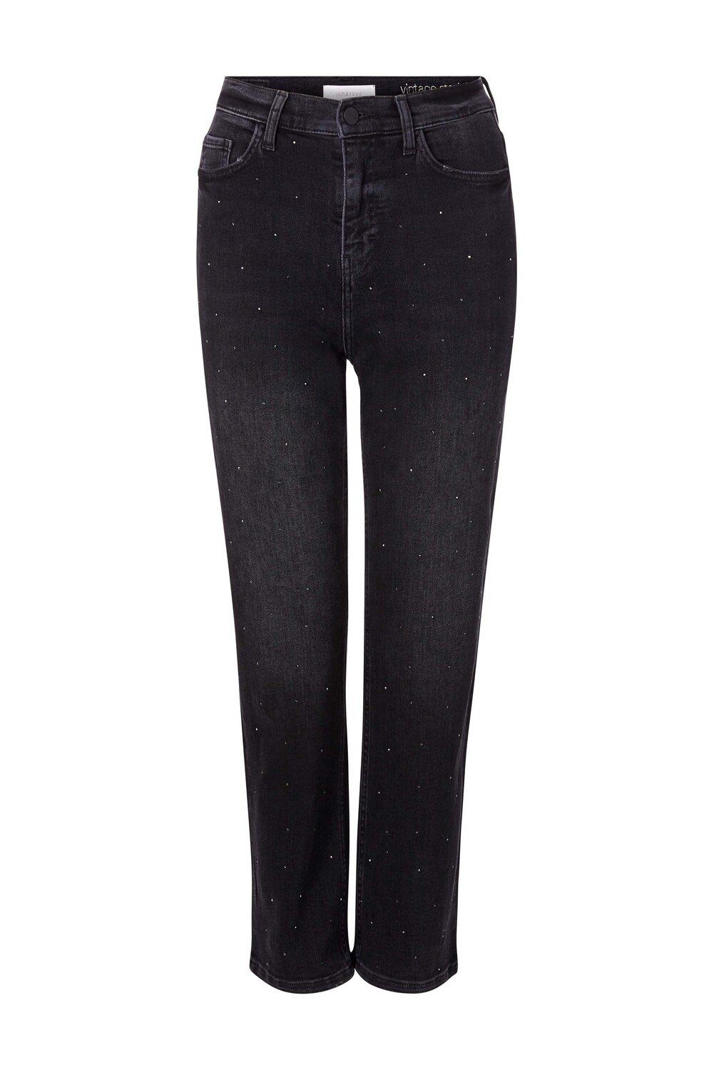 blau & Royal black d Rich Vintage Regular-fit-Jeans rhinestone straight