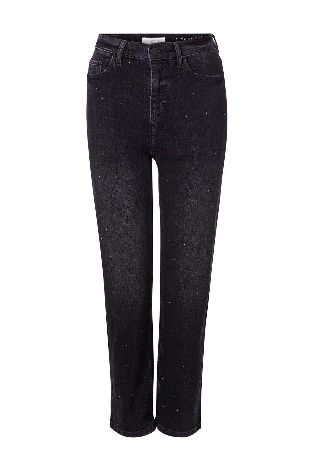 Rich & Royal Regular-fit-Jeans Vintage straight black rhinestone d blau