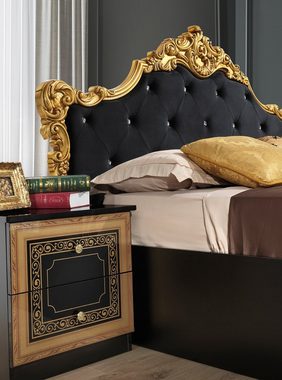 Interdesign24 Schlafzimmer-Set Giulia, (6-teilig, im klassischen Barock Stil), in Schwarz/Gold Hochglanz