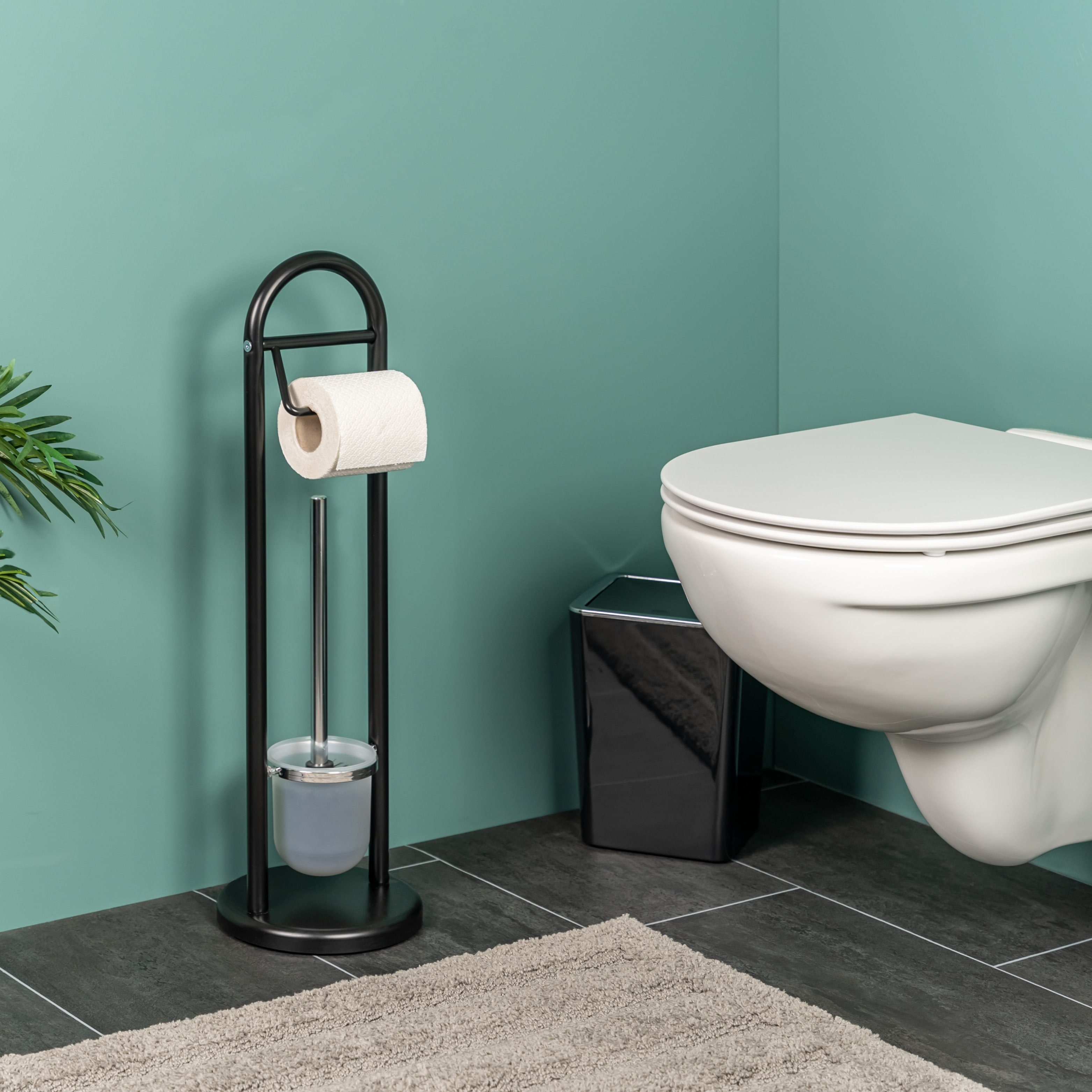 bremermann WC-Garnitur Stand-WC-Garnitur 2in1, WC-Bürste, WC-Rollenhalter, günstig online kaufen