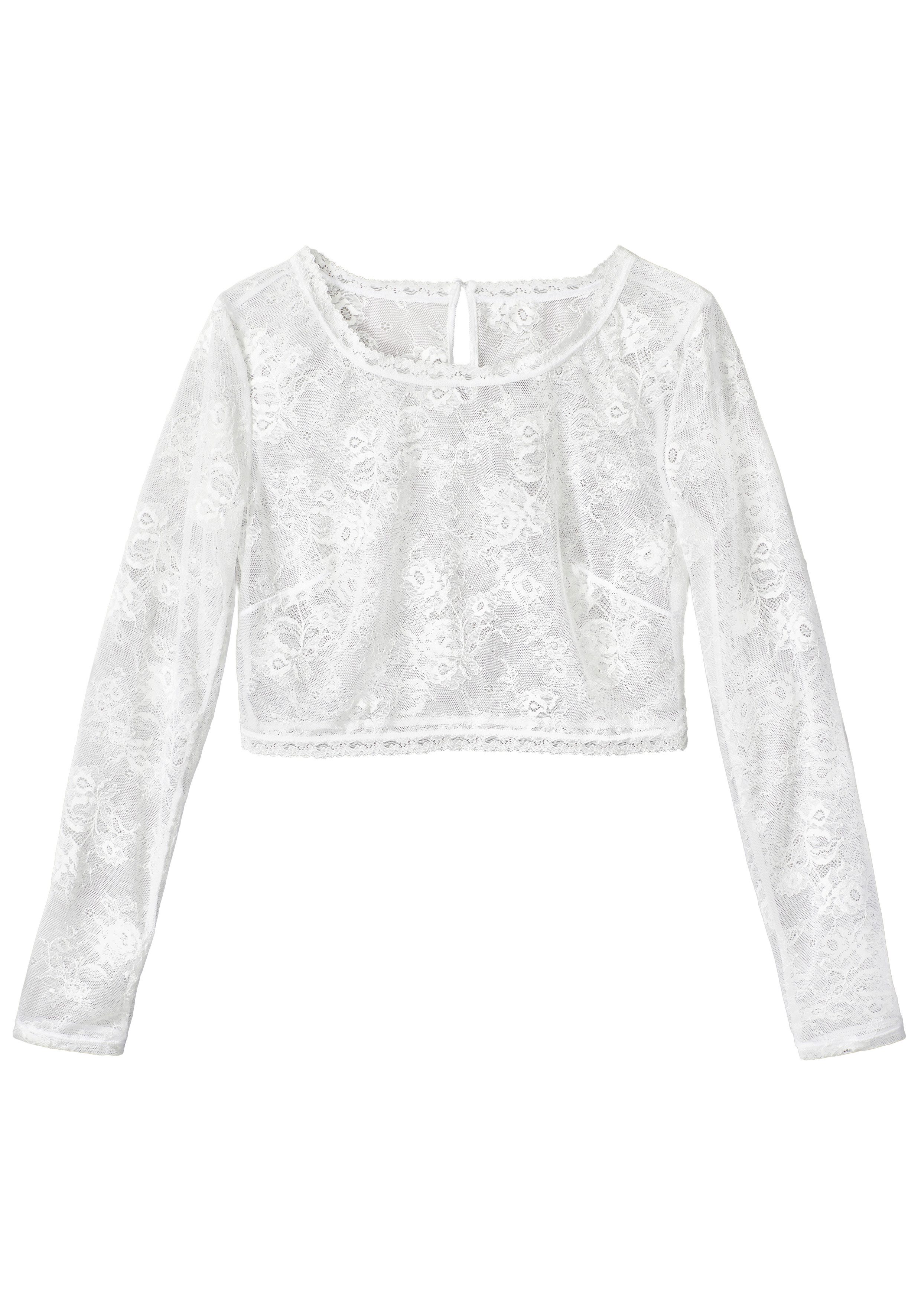 LASCANA Spitzentop mit langen Ärmeln – feminin, elegant und ideal zu kombinieren