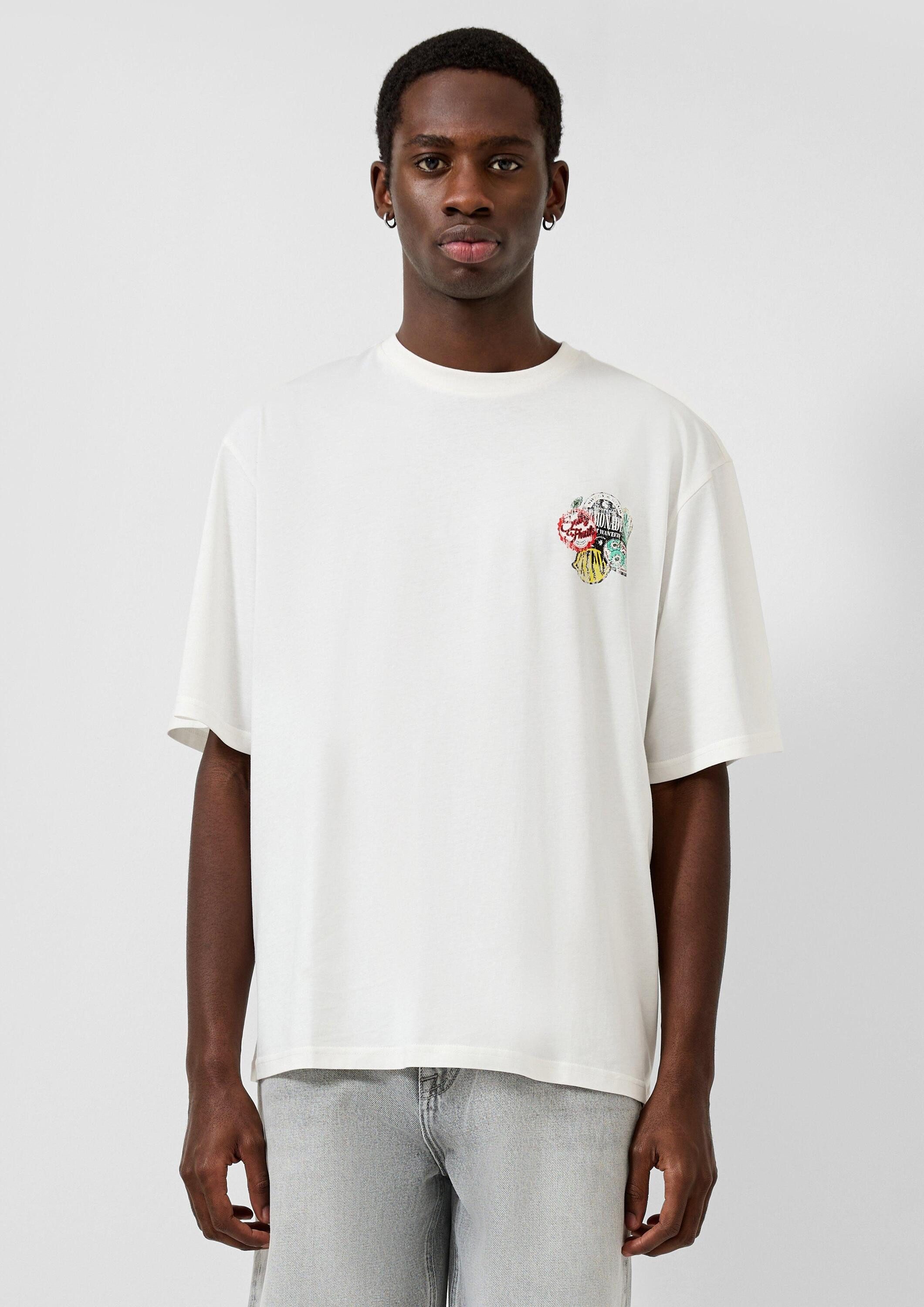 QS Kurzarmshirt T-Shirt Relaxed Fit T-Shirt mit Prints