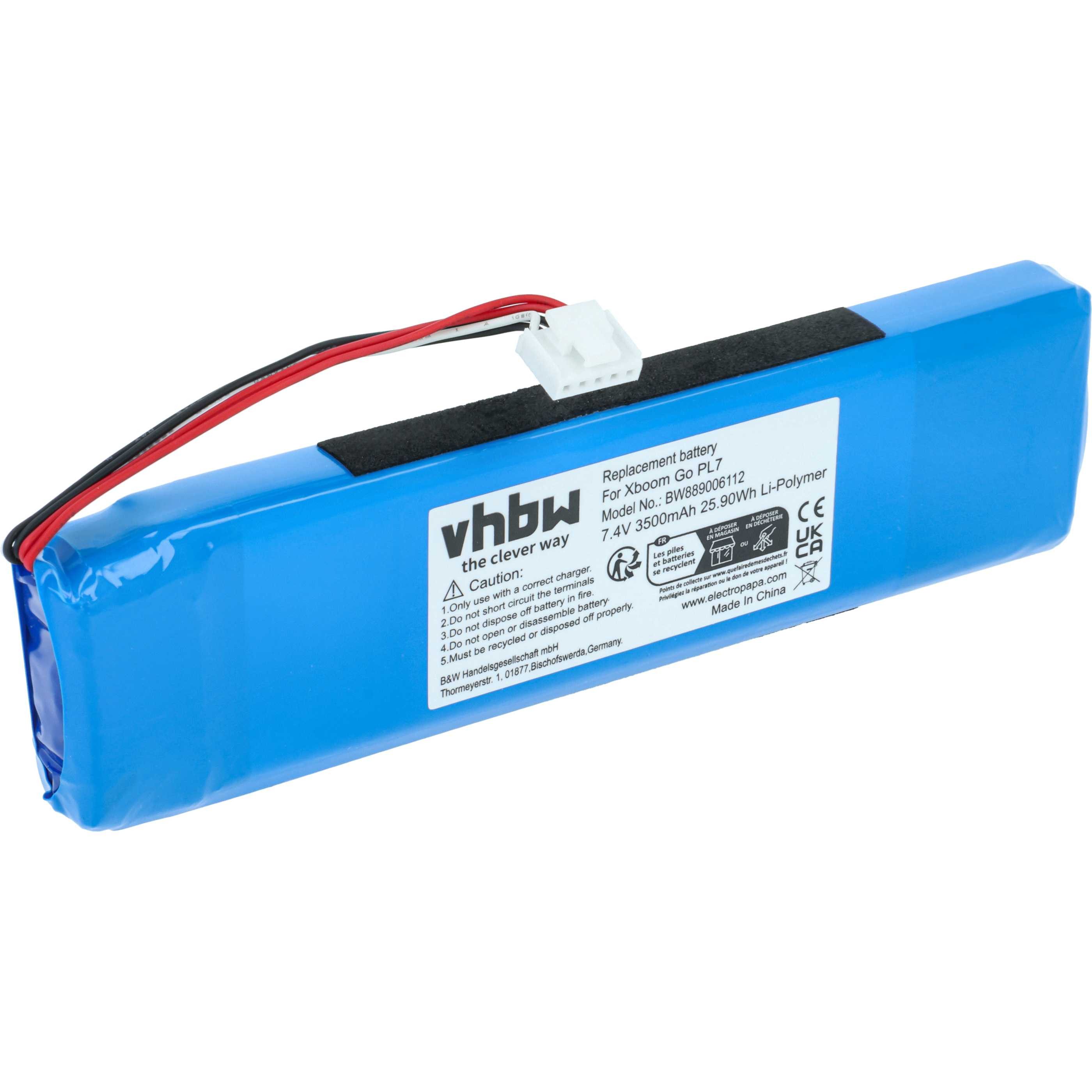 vhbw Akku passend für LG XG7QBK.AKOR, XBOOM XG7S, XG7QBK.ABRALLK, XBOOM XG7 Akku Akku Li-Polymer 3500 mAh (7,4 V, 1 St), Leistungsfähiger Austausch-Akku für Outdoor Lautsprecher