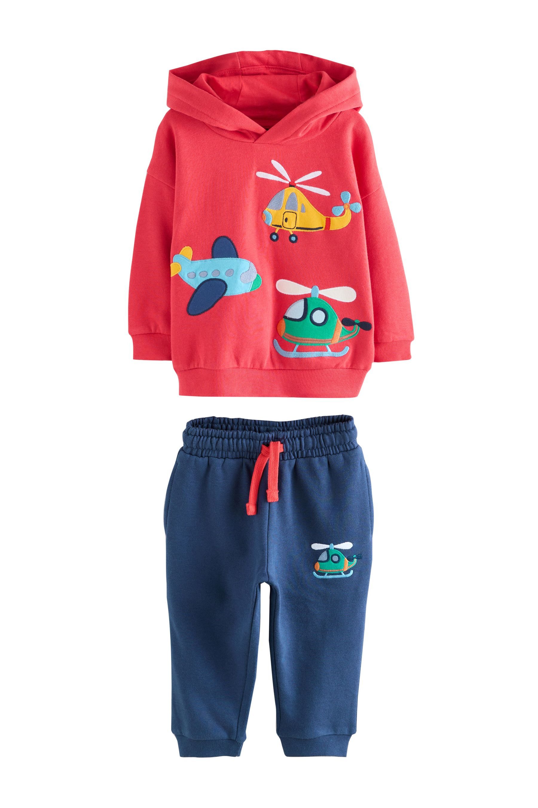 Sweatanzug Blockfarben-Kapuzensweatshirt und Jogginghose