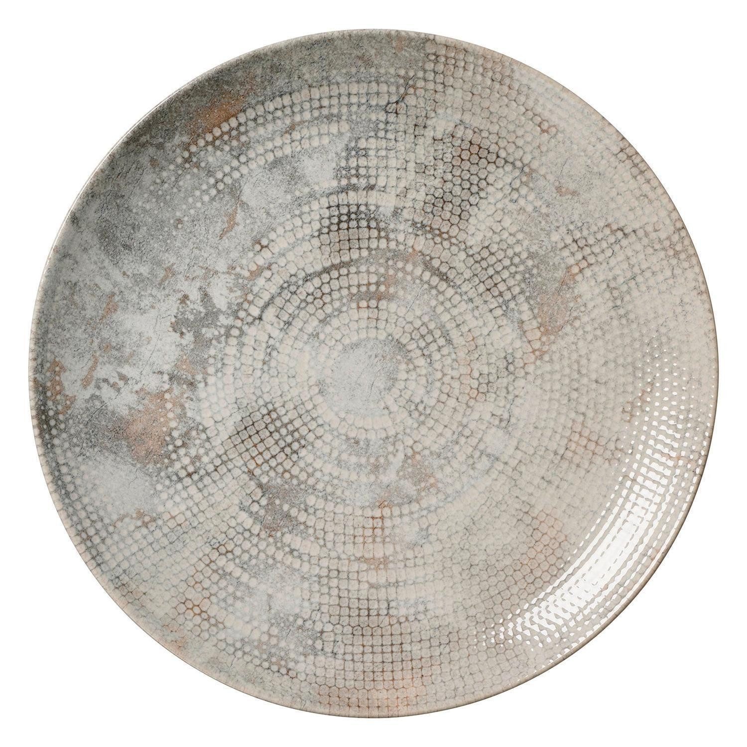 Ritzenhoff & Breker Speiseteller Essteller CECINA, Ø 26 cm, Creme, Grau, (1 St), Steinzeug, spülmaschinengeeignet