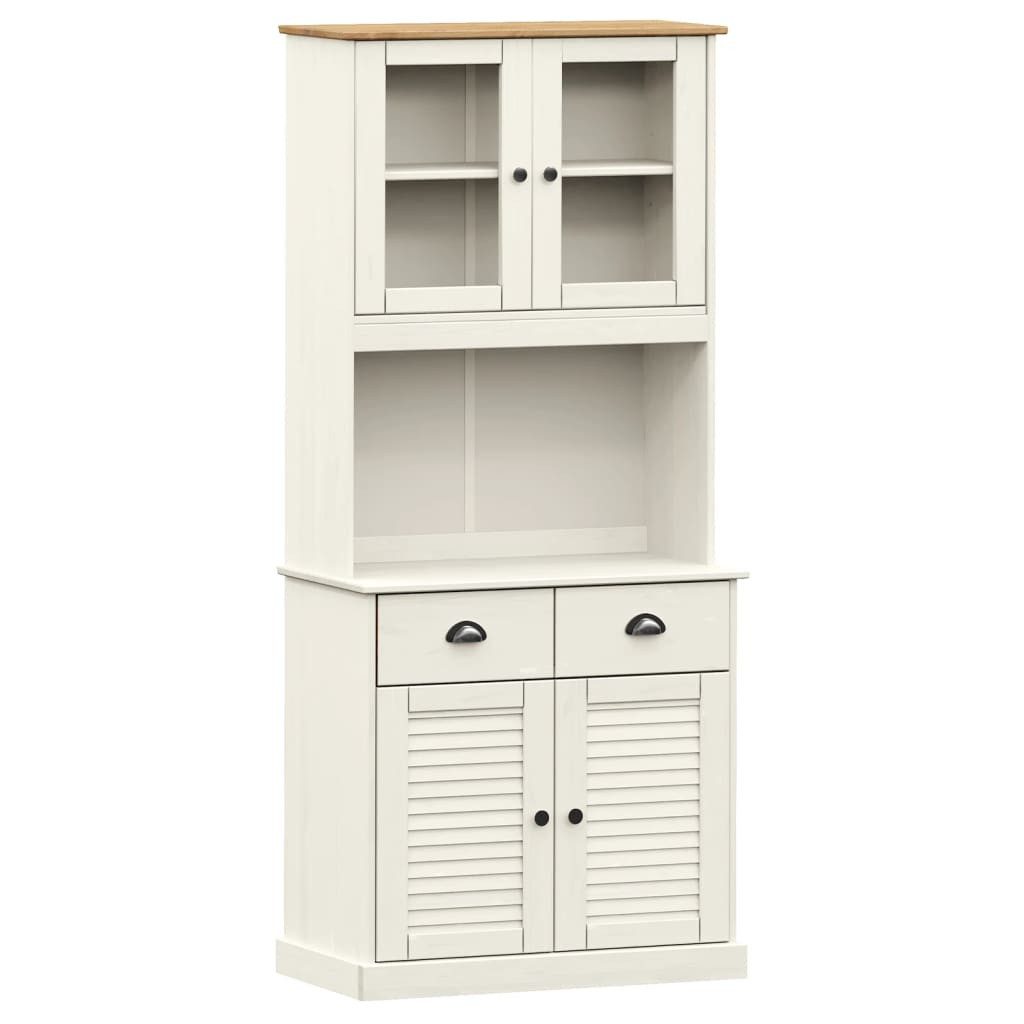 vidaXL Highboard Highboard VIGO Weiß 78x40x175 cm Massivholz Kiefer (1 St)