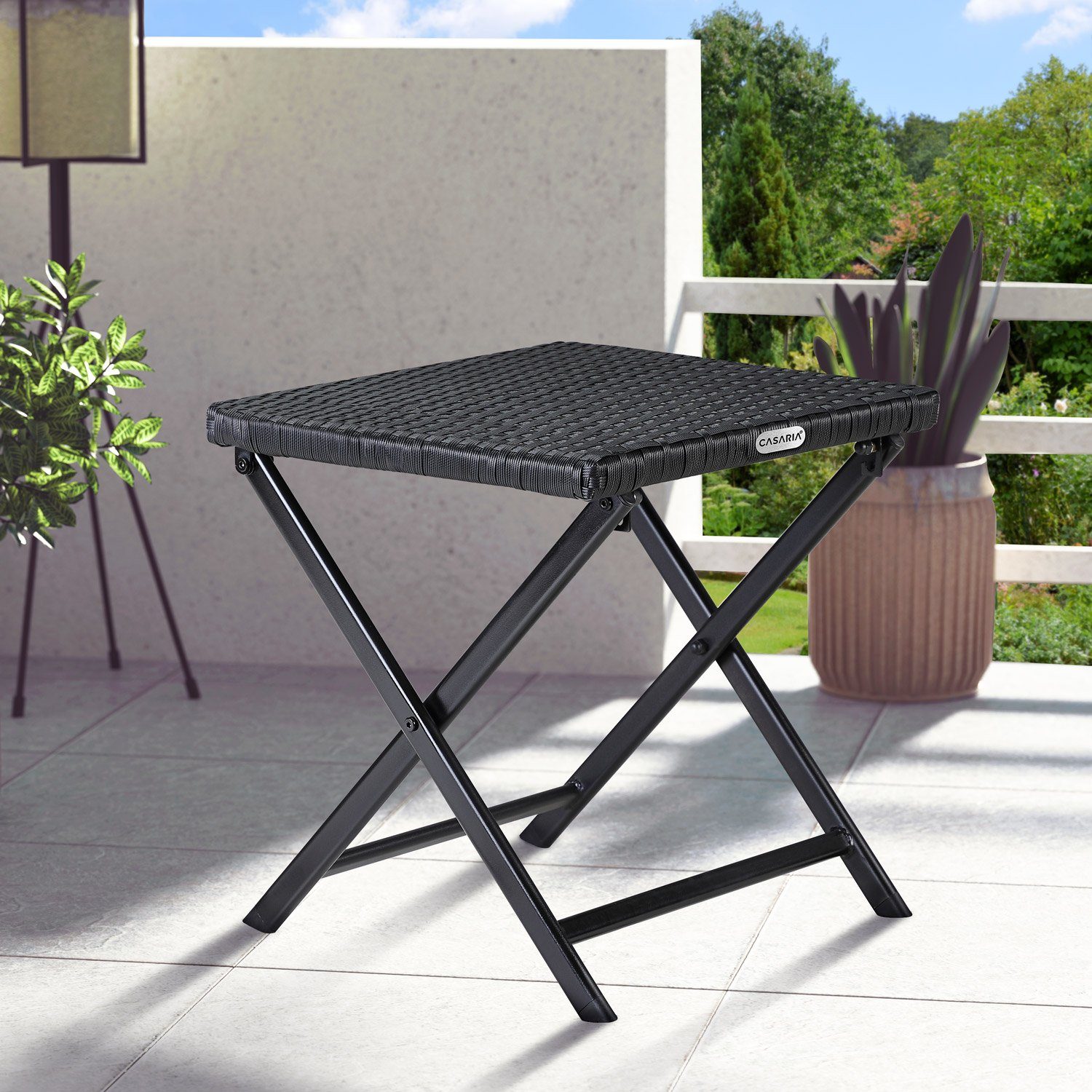 130kg Leicht Gartenstuhl Casaria Tragbar Klappbar (1 St), Belastbarkeit Rom 44x40x44cm Polyrattan