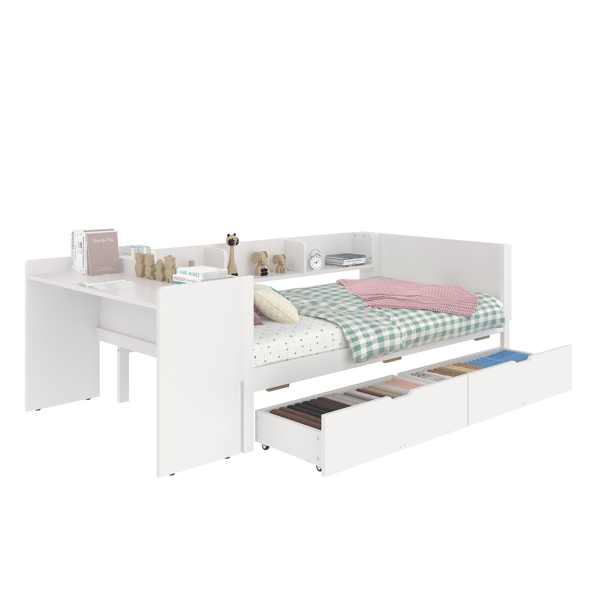 REDOM Kinderbett Daybett Tagesbett Schlafsofa Flachbett, mit Schreibtisch ( günstig online kaufen