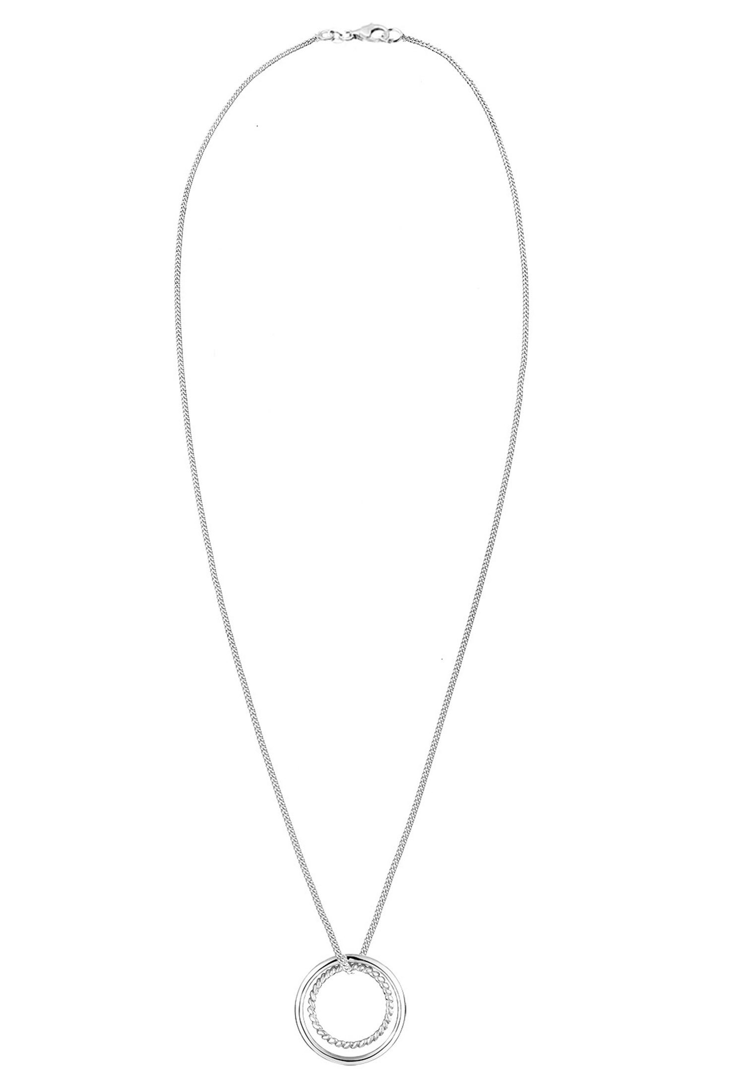 Elli Kette mit Anhänger Kreis 925 Sterling Silber Bicolor – Bild 3 von 5