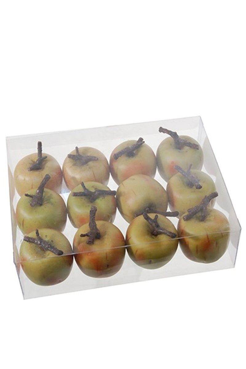 Kunstpflanze Deko Obst Apfel ALVANO, 12 Stück, grün-gelb, 4cm, Ø4,5cm Apfel, artplants, Höhe 4.0 cm