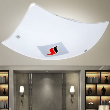 etc-shop LED Deckenleuchte, Leuchtmittel inklusive, Warmweiß, Farbwechsel, Decken Lampe Wohn Zimmer Glas Leuchte Fernbedienung DIMMER
