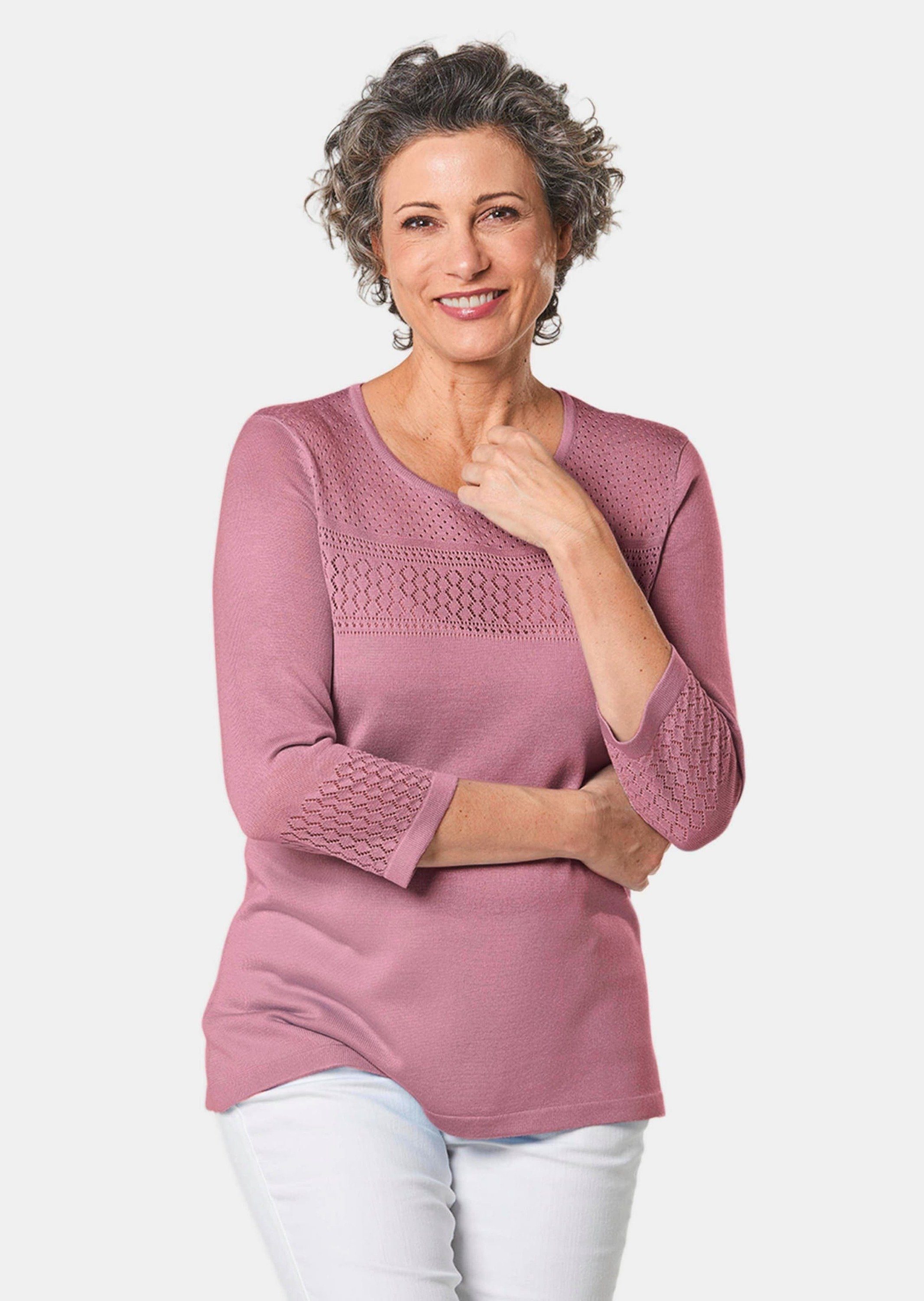 Strickpullover Pullover mit schönem Ajourmuster