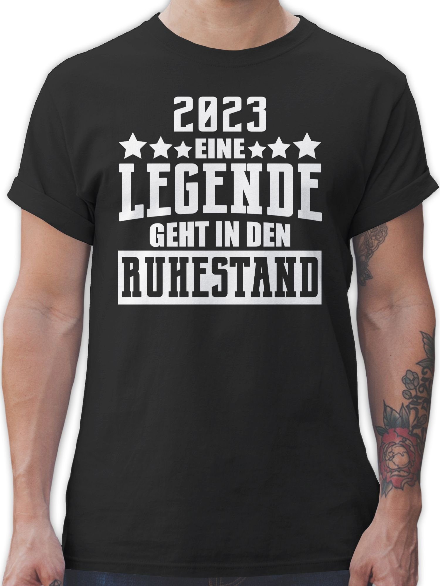 Shirtracer T-Shirt 2023 - Eine den Ruhestand in Geschenk Legende Schwarz 1 geht Rentner