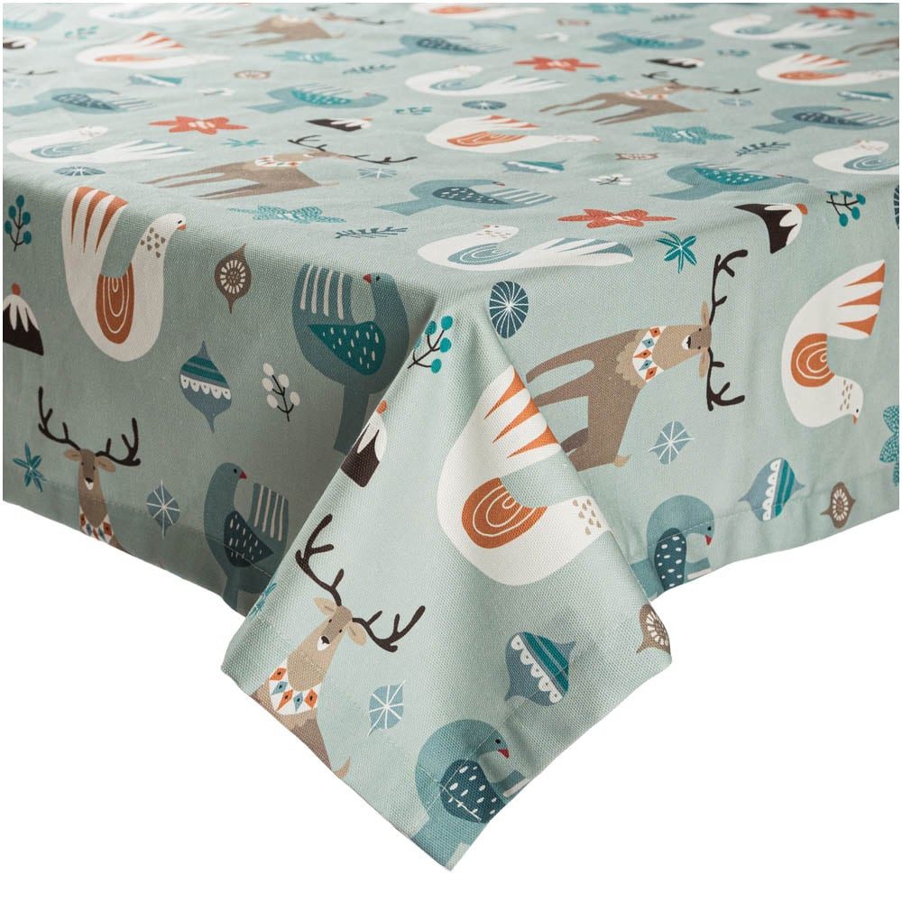 SCHÖNER LEBEN. Tischdecke Tischdecke Scandi Christmas blau versch. Größen von SCHÖNER LEBEN., handmade