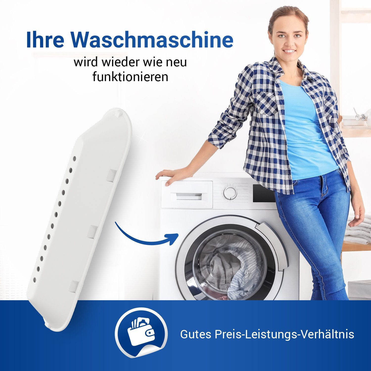 Waschtrockner 1-tlg., Indesit Waschmaschine VIOKS Ersatz für C00799111, Trommelrippe für Rührwerk