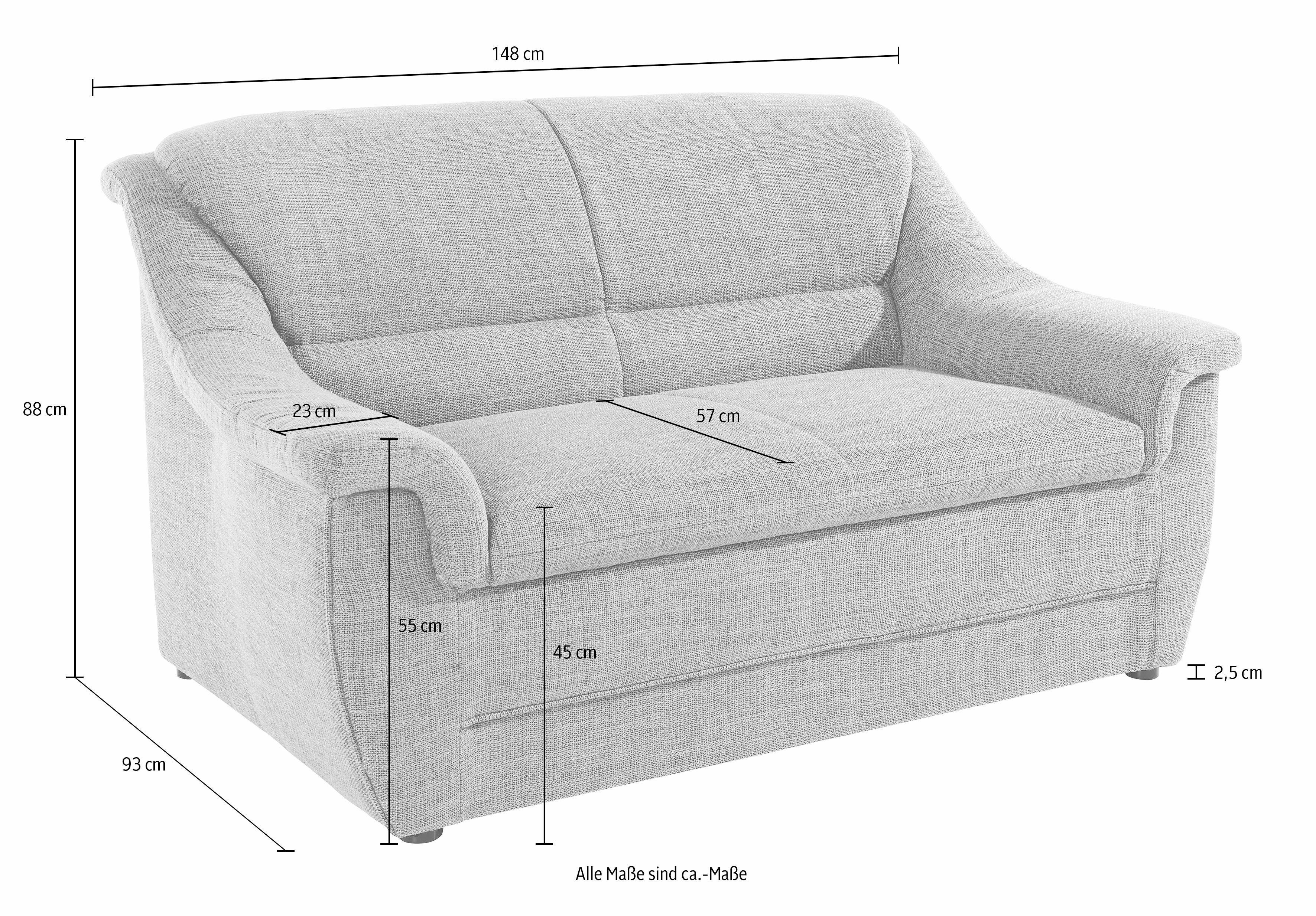 DOMO collection 2-Sitzer Lale formschönes und komfortables Sofa, zeitlos und elegant, optimal für kleinere Räume – Bild 5 von 5