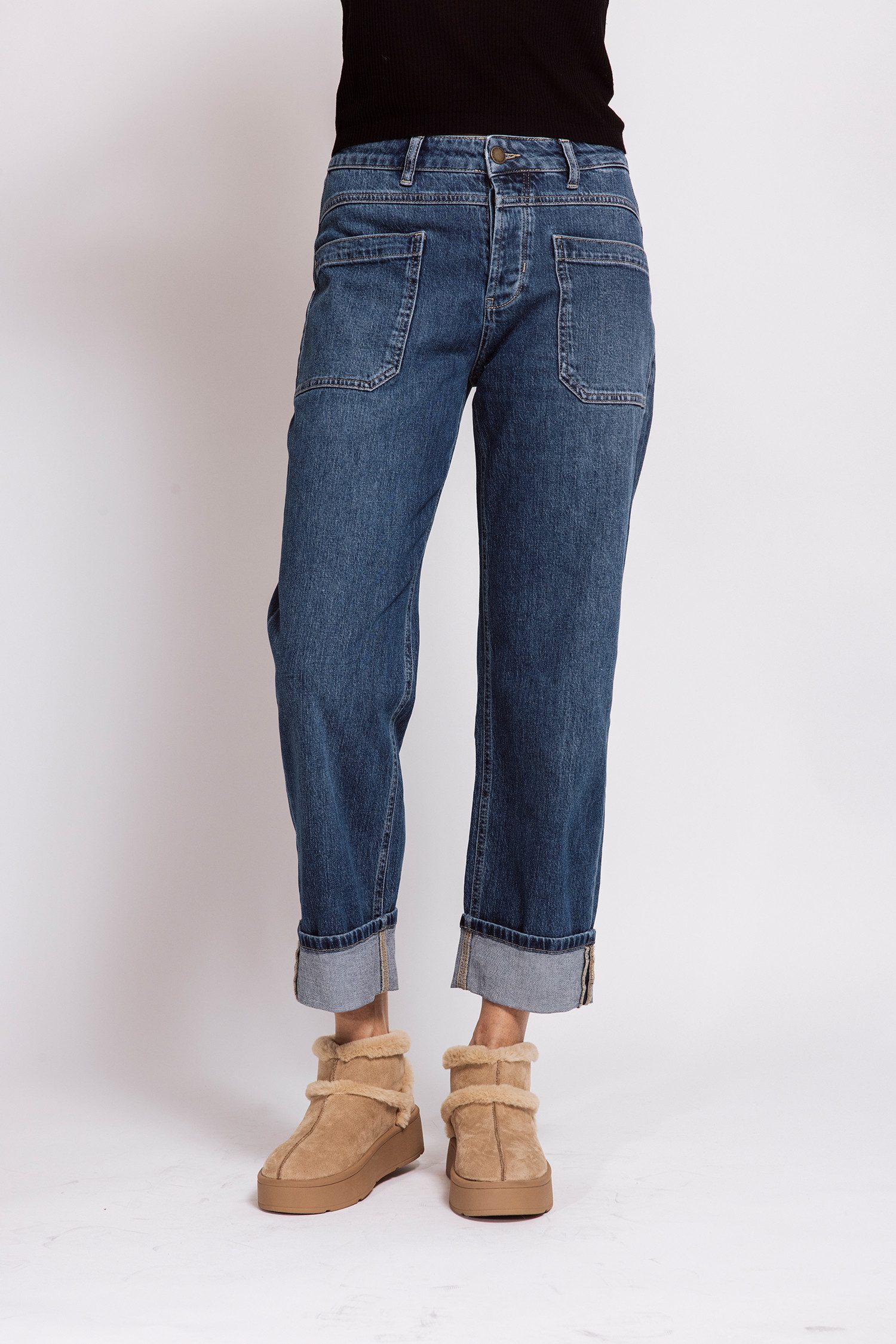 Zhrill Weite Jeans KARLI Jeans mit Aufschlag, aus Baumwollmischung mit Elasthan