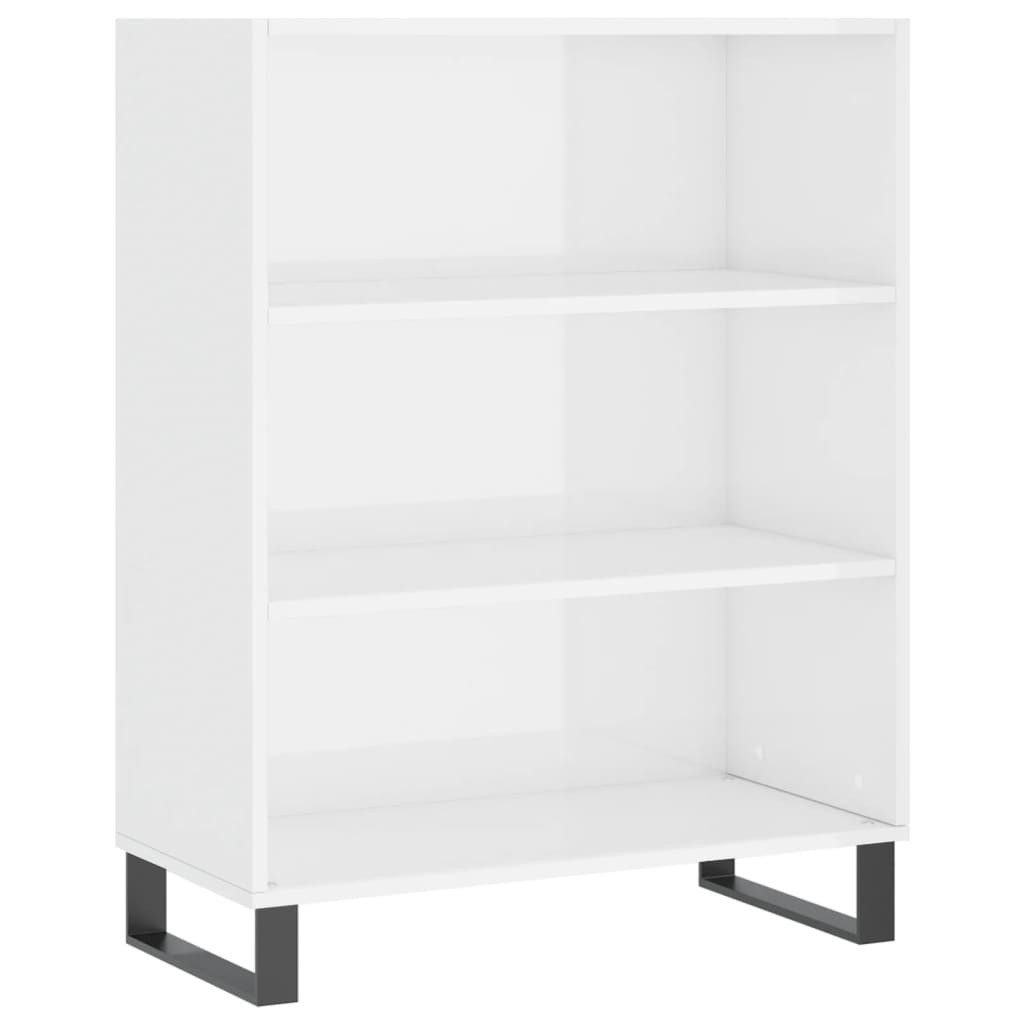 vidaXL Standregal Regalschrank Hochglanz-Weiß 69,5x32,5x90 cm günstig online kaufen