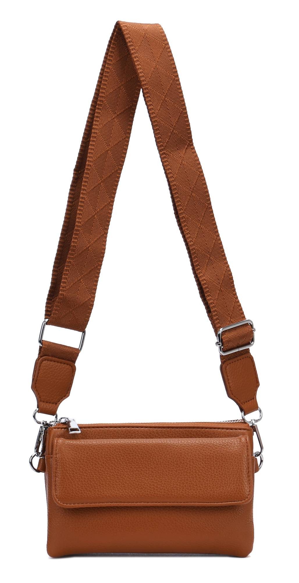 Geldbörse Damen Umhängetasche CrossBody Brieftasche Geldbörse Handytasche Reise