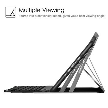Fintie Tablet-Hülle Tastatur Hülle für iPad 10.2 Zoll (9/ 8/ 7 Generation - 2021/2020/2019), Soft TPU Rückseite Gehäuse Schutzhülle mit Pencil Halter, magnetisch Abnehmbarer Tastatur mit QWERTZ Layout