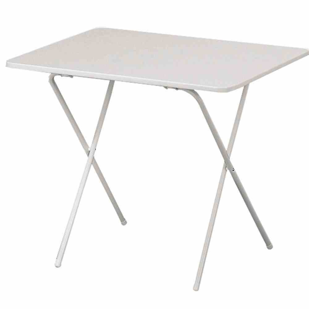 möbelando Campingtisch in weiß, Stahl pulverbeschichtet - 80x63x60 (BxHxT)