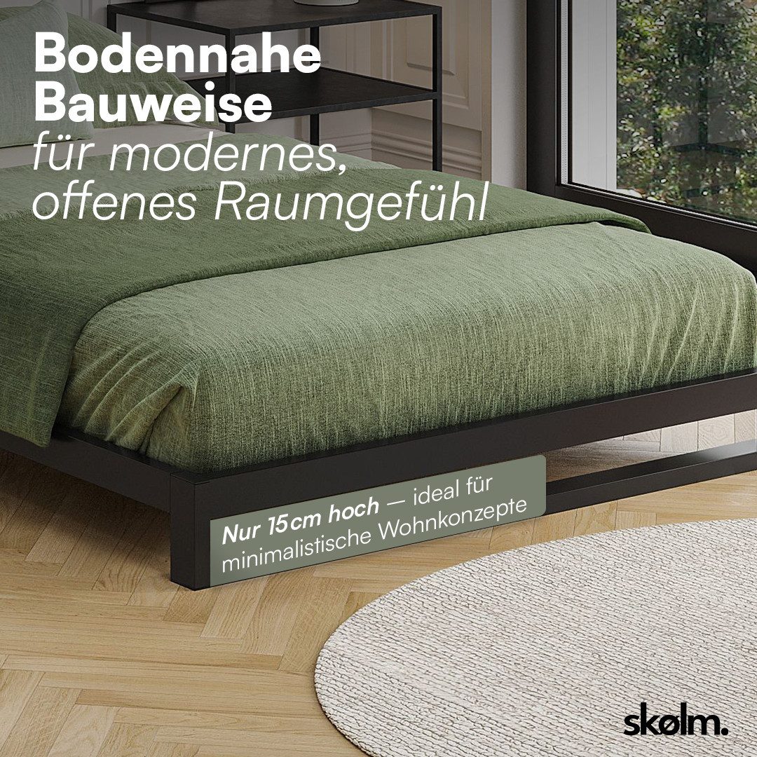 skølm Bettgestell Vidar inkl. Lattenrost, Metallbett in verschiedenen Größen, 120x200 cm, auch verfügbar in 140/160/180 x 200 cm – Bild 5 von 5