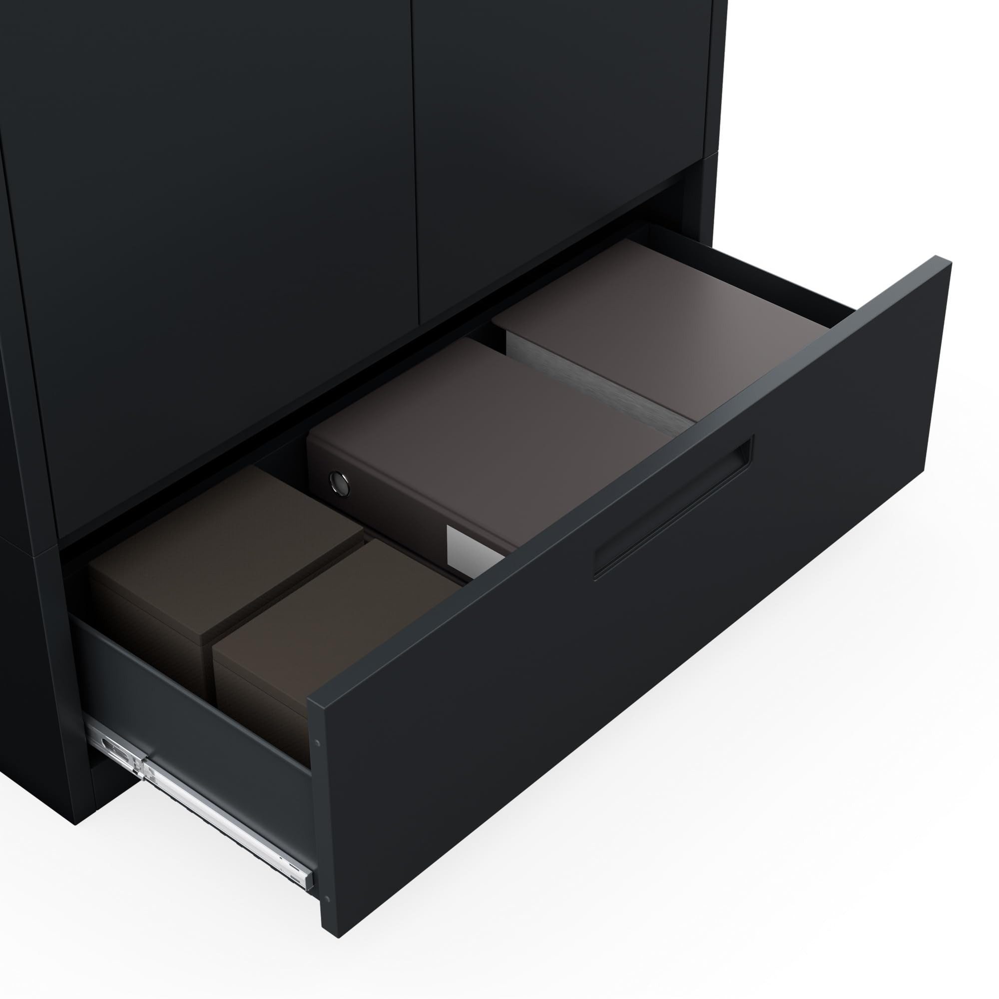 Jan Nowak Aktenschrank Metall Büroschrank 90 cm MEGAN 1 Schublade 30 cm abschließbar (0,6 mm Wandmontage möglich PZH-zertifiziert) Stahl 4 Böden Schloss 2 Schlüssel robust 4 Farben 185 cm
