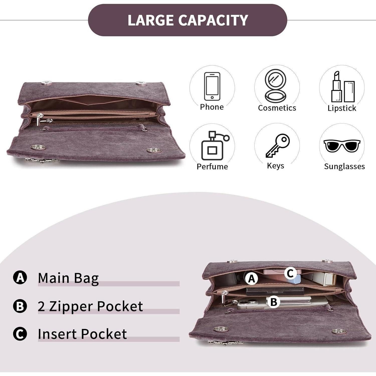 LuxusKollektion Clutch Clutch Damen Wildlederoptik Hochzeit Party Ball Lila günstig online kaufen