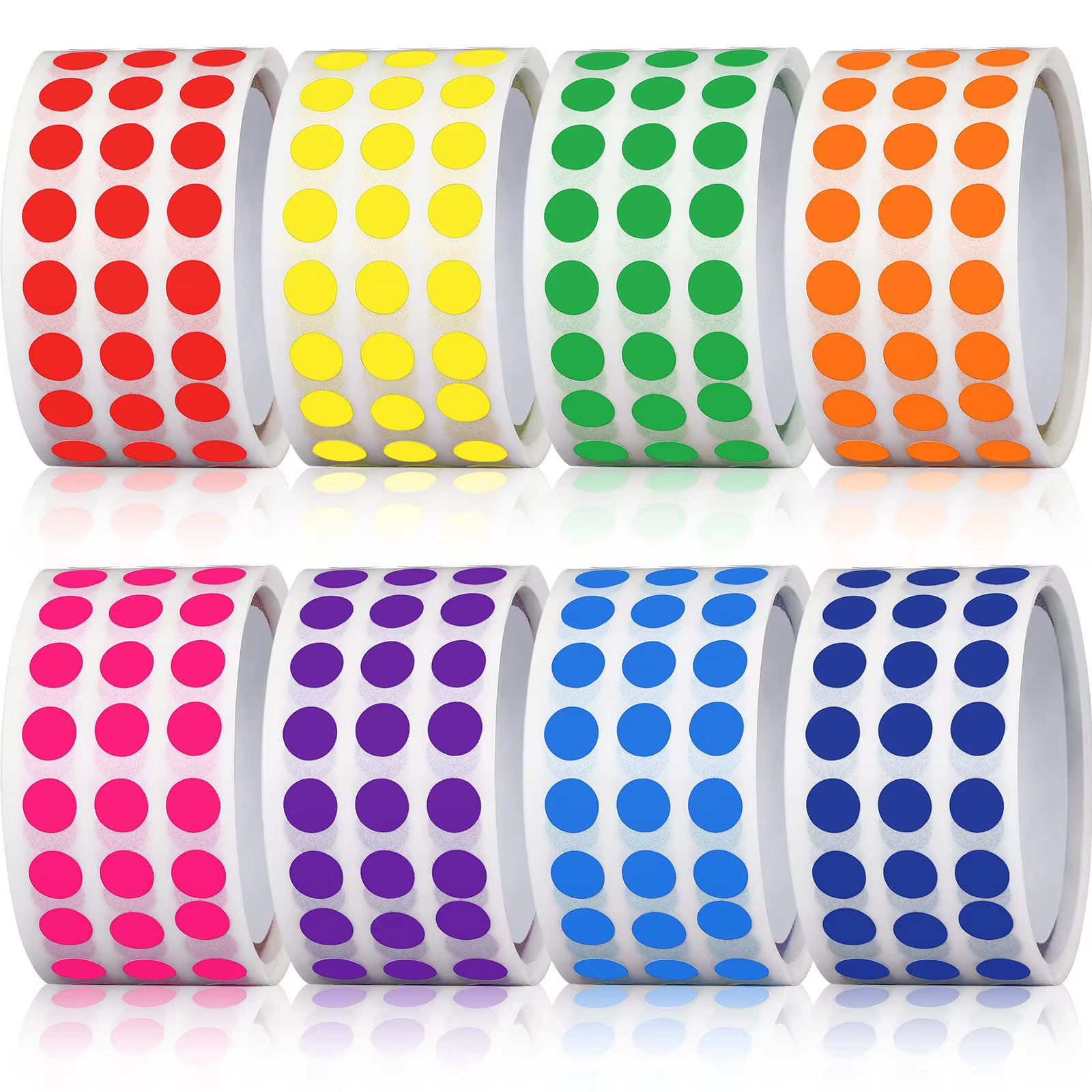 Ware aus aller Welt Aufkleber 8000 Markierungspunkte selbstklebend 0,63 cm 8 Farben Klebepunkte, (8000tlg)