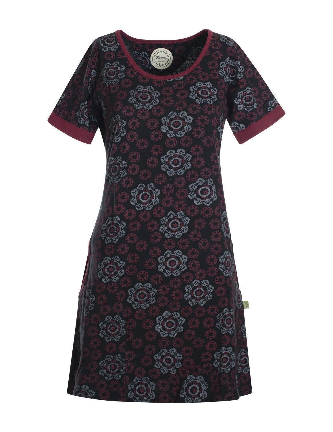 Vishes Jerseykleid Kurzarm Kleid Blumen Tunika günstig online kaufen