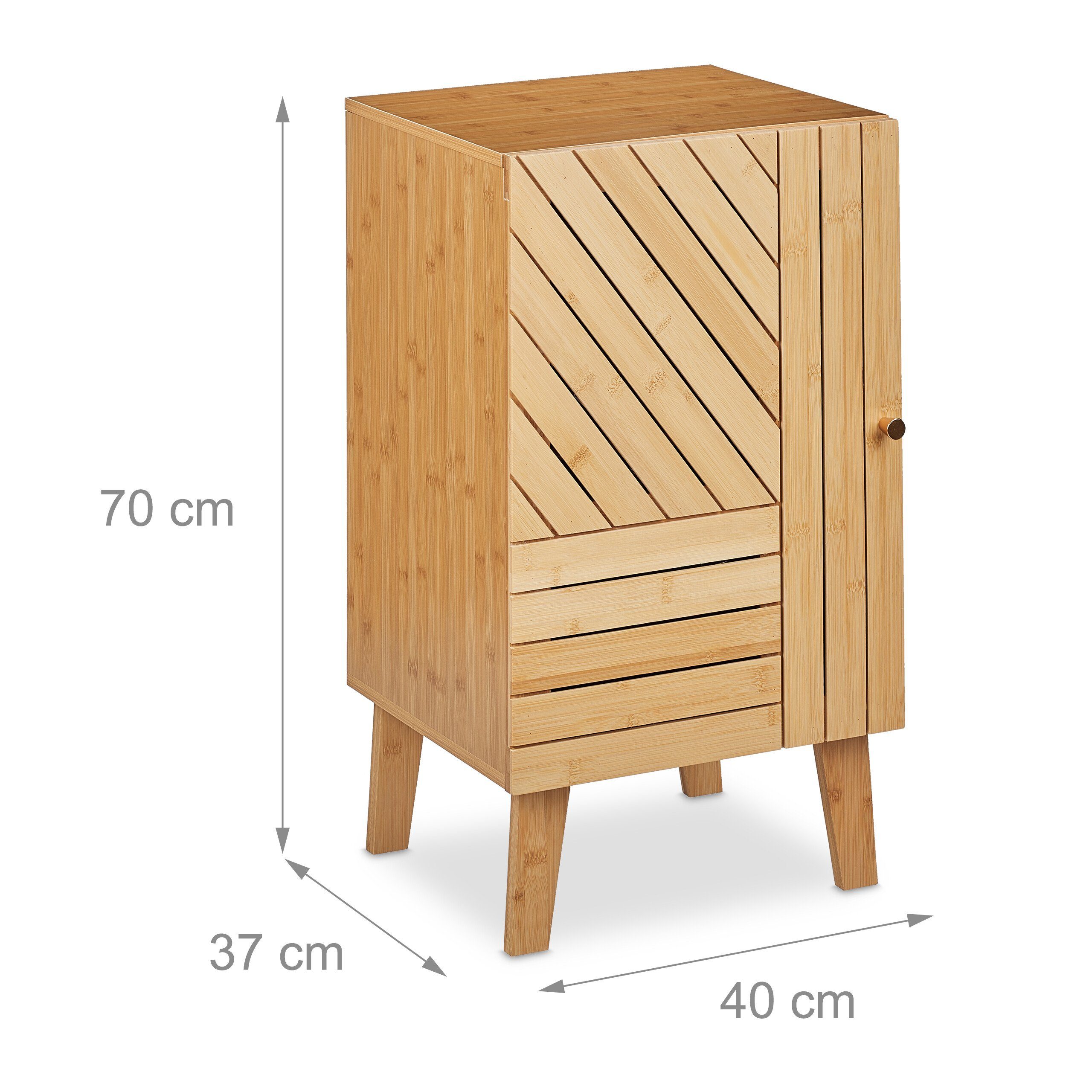 relaxdays Badkommode Badschrank Bambus