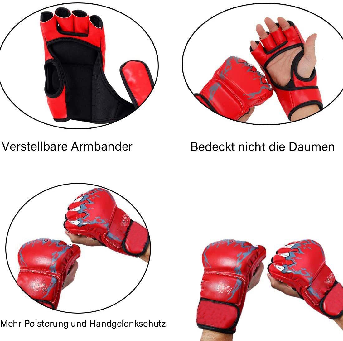 Sport Kampfsportausrüstung Leway MMA-Handschuhe MMA Handschuhe Half Finger MMA Boxhandschuhe mit verstellbarer Handschlaufe UFC 