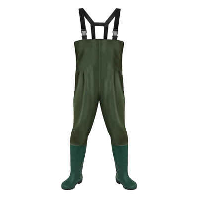 Clanmacy Schutzhose Wathose Anglerhose Wasserdicht Fischer Teichhose Gummi mit Stiefel