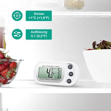 Coonoor Kühlschrankthermometer Funk-Kühlschrankthermometer, digitales Gefrierthermometer, IPX3 Wasserdichter Kühlschrankthermometer, Innen- und Außenbereich