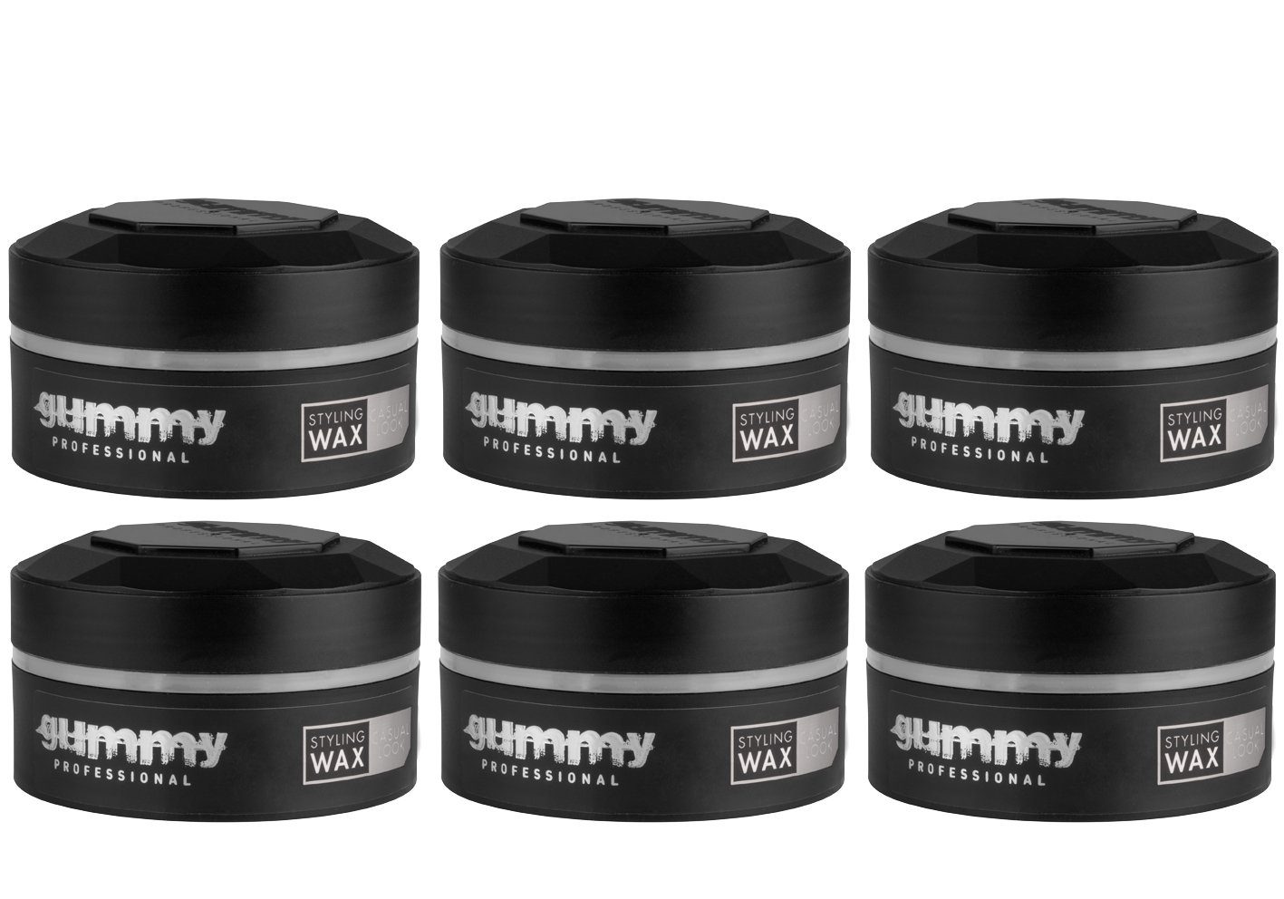 Gummy Professional Haarwachs Fonex Gummy Styling Wax Casual Look 6er Set je 150 ml (900ml)