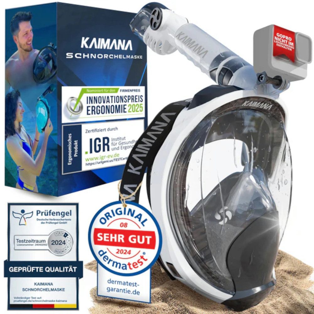 UE Stock Tauchermaske Schnorchelmaske Vollgesichtsmaske Tauchmaske Erwachsene L//XL - Weiß, für Glasklare Sicht