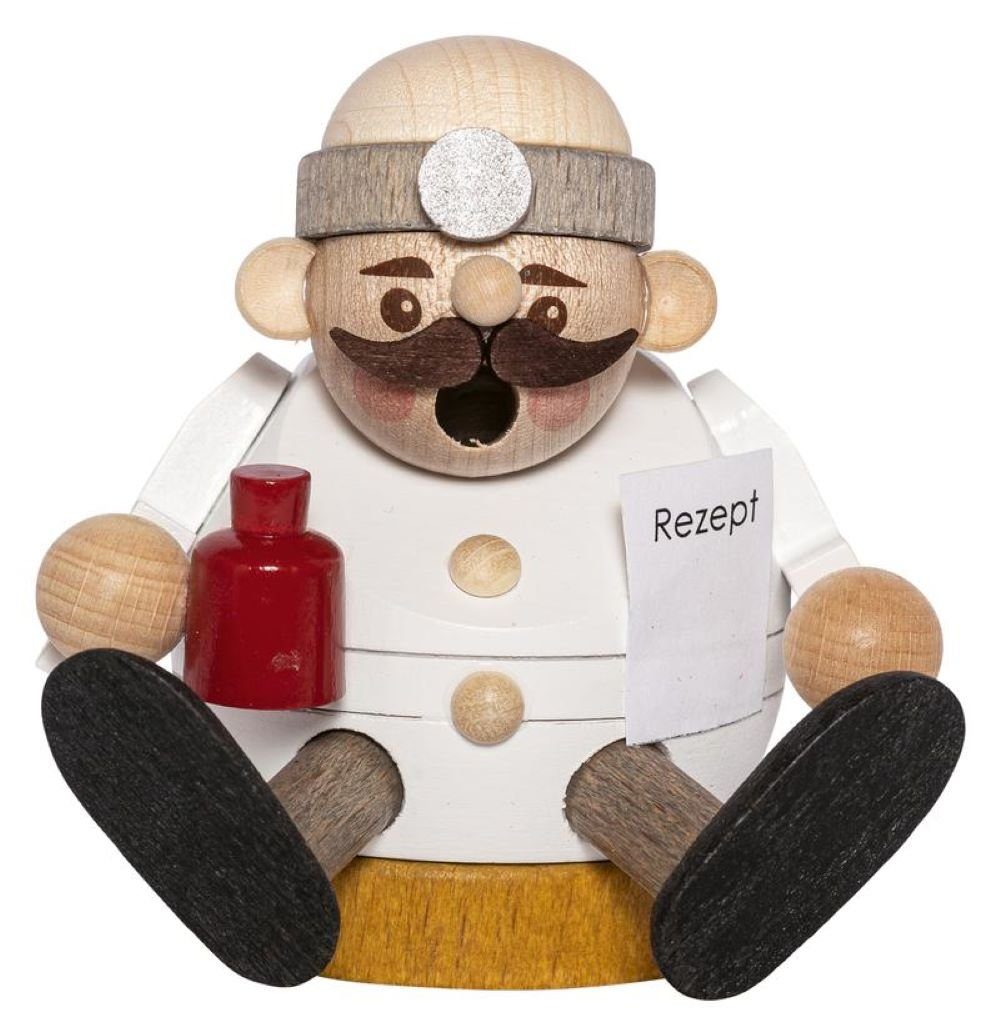 Richard Glaesser Räuchermännchen Arzt, Höhe ca. 8 cm, Handwerkskunst original Erzgebirge
